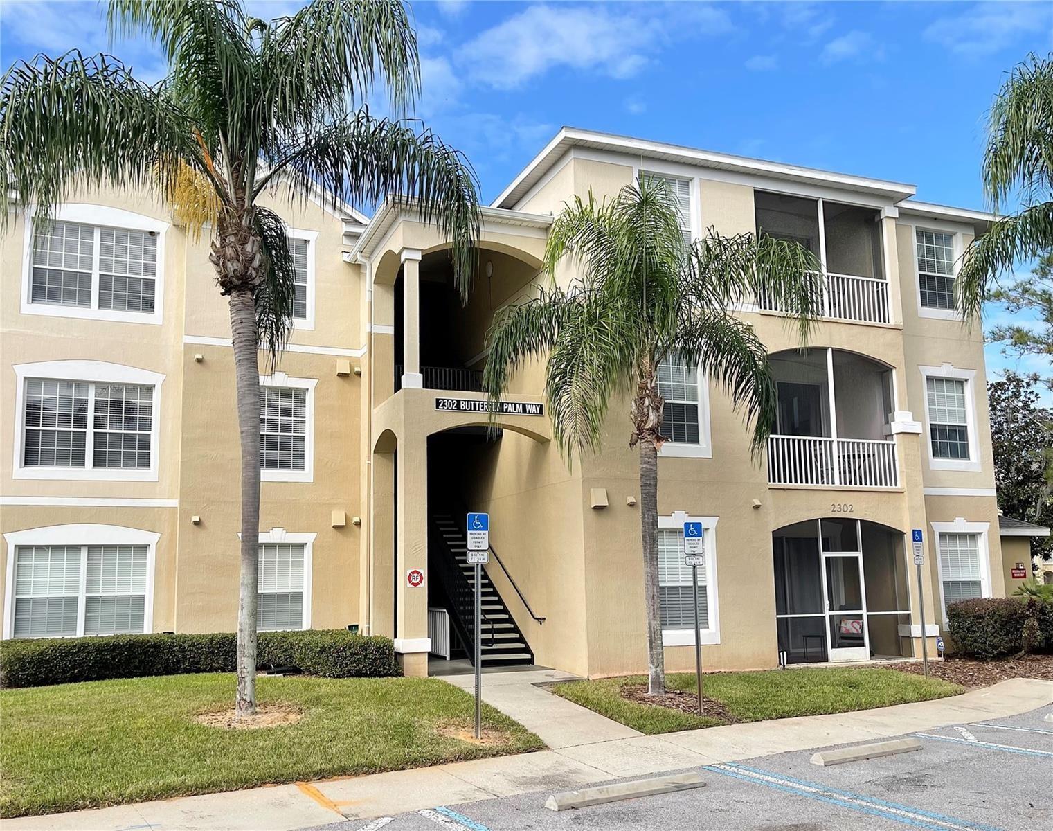 A rare turnkey investment and vacation home opportunity in the guard-gated Windsor Palms Resort, just minutes from Walt Disney World, golf, shopping, and dining. Fully furnished and completely renovated in 2025, this move-in-ready 3-bedroom, 2-bath condo is ready to generate rental income or serve as your personal getaway from day one. The unit sits within easy walking distance of the clubhouse, so the pool, spa, and fitness center are all just steps away. The 2025 updates include a new Carrier HVAC, water heater, and stainless steel kitchen appliances, plus a complete matching kitchen package with coordinated dinnerware, glassware, cookware, and silverware. Durable luxury vinyl tile flooring throughout the main living areas, fresh neutral paint and all-new furnishings flow throughout — sofas, bedroom sets, mattresses, and a new dryer — and every bed is dressed in new linens with backup sets for easy rental turnovers. The building exterior, hallways, and doors were also freshly painted, enhancing the community's overall curb appeal.
The spacious, open floor plan features two king bedrooms and a third bedroom with two twin beds. Every detail has already been completed, allowing the next owner to begin renting immediately without the expense or hassle of furnishing or updating the home.
Resort amenities include 24-hour gated security, a resort-style pool and spa, clubhouse, fitness center, movie theater, arcade and game room, tennis, basketball and volleyball courts, and a playground. Ready to enjoy or rent from day one — schedule your private showing today.