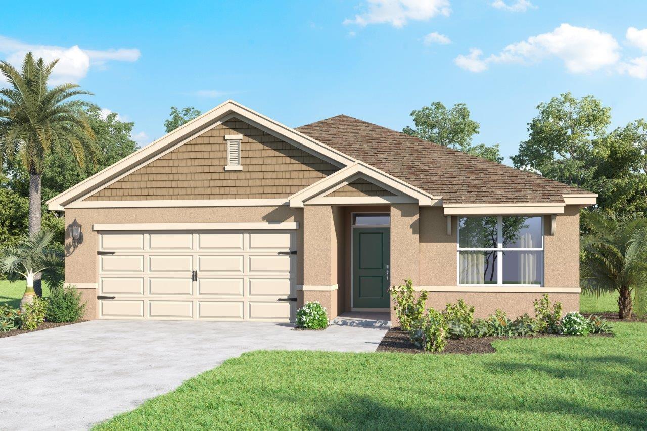 Under Construction. The Aria is one of our one-story floorplans featured in Crosswinds in Haines City, Florida. With multiple exteriors to choose from, the Aria is a popular home.

Inside this 3-bedroom, 2-bathroom home, you’ll find 1,672 square feet of comfortable living. This all-concrete block constructed, one-story layout optimizes living space with an open concept kitchen overlooking the living area, dining room, and covered lanai.

Entertaining is a breeze, as this popular single-family home features a living and dining in the heart of the home, with covered lanai just steps away in your backyard. The spacious kitchen features stainless steel appliances, a convenient island, and walk-in pantry with ample storage.

In every bedroom you’ll have carpeted floors and a closet in each room. Whether these rooms become bedrooms, office spaces, or other bonus rooms, there is sure to be comfort.

The primary bedroom located in the rear of the home has its own attached bathroom that features a walk-in closet and all the space you need to get ready in the morning. Sharing a sink isn’t a worry with the double vanity. Two additional bedrooms share a second bathroom. This home also features a nice laundry room space with privacy doors and a two-car garage for parking or storage.

Like all homes in Crosswinds, the Aria includes smart home technology, which allows you to control your home anytime with your smart device while near or away.

*Photos are of similar model but not that of the exact house. Pictures, photographs, colors, features, and sizes are for illustration purposes only and will vary from the homes as built. Home and community information including pricing, included features, terms, availability, and amenities are subject to change and prior sale at any time without notice or obligation. Please note that no representations or warranties are made regarding school districts or school assignments; you should conduct your own investigation regarding current and future schools and school boundaries.*