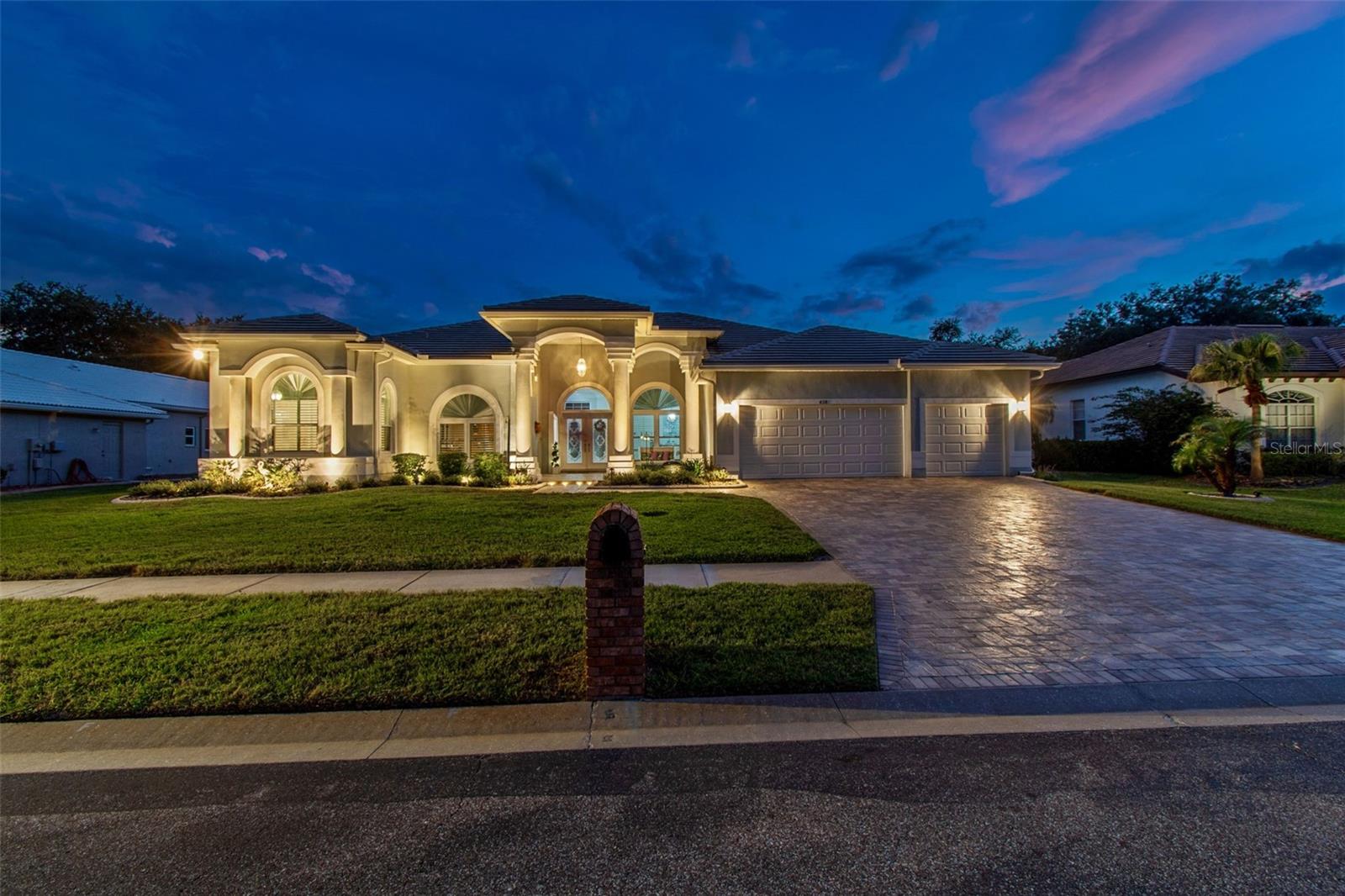 Welcome to this exceptional Rutenberg-built estate in the 24-hour guard-gated Crescent Oaks Country Club, offering stunning golf course views, low HOA fees, and the peace of mind of a non-flood zone location, along with the privacy of a second gated enclave. This beautifully maintained home features 4 bedrooms, 3 bathrooms, a dedicated office, and a 3-car garage. Inside, you’ll find soaring ceilings,
abundant natural light, plantation shutters, crown molding, and an open, elegant layout. A spacious entertaining area with a custom wet bar overlooks the main living space, creating the perfect setting for gatherings. The updated kitchen with new appliances flows seamlessly into the living areas. The family room and primary suite each feature a cozy fireplace, while the primary retreat also offers a custom walk-in closet. Recent upgrades include windows and doors, tile roof, HVAC, water heater, garage doors, flooring, reverse osmosis and water softener system and more. Enjoy your backyard oasis with a resurfaced pool, spillover spa, marble deck, electric awning, and beautiful golf course views. A paver driveway, accent lighting, lush landscape and waterfall fountain adds to the curb appeal. Crescent Oaks residents enjoy a clubhouse, dining, tennis, pickleball, and a vibrant social scene—all conveniently located near shopping, dining, beaches, major airports and within A-rated school zones. Florida luxury living at its finest.