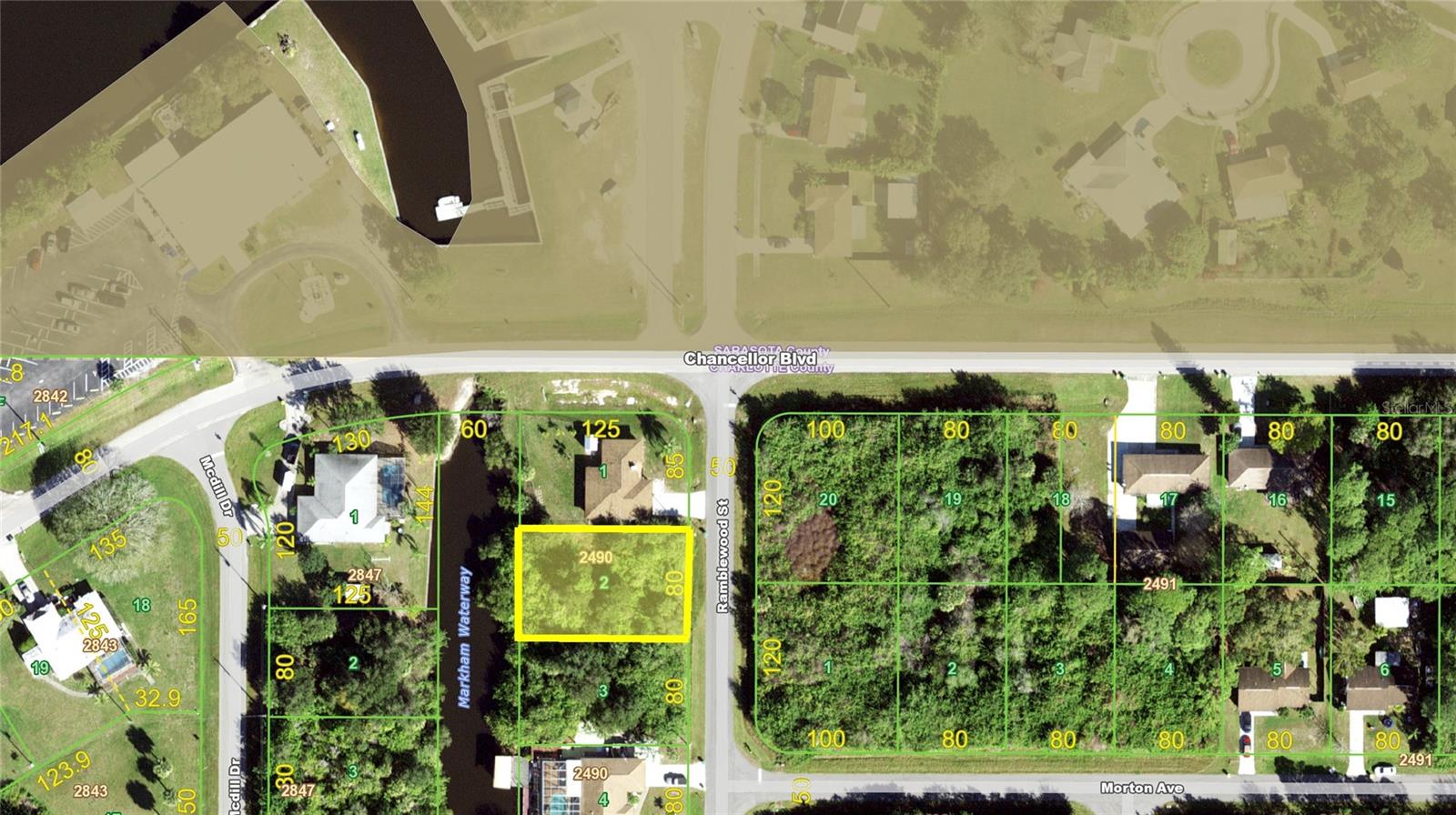 FISH FROM YOUR OWN BACKYARD AND MORE! Awesome lot, 80x125, on a salt water canal. Lot to the left is also available at a separate price. Build your dream home on this property and enjoy fishing, kayaking and relaxing in your own back yard all year long. In addition to the property having direct waterfront access there is a Boat Ramp located only few hundred feet away at the Marina Park, on the other side of the Chancellor Blvd. Under 3 miles to Coco Plum Shopping Center and Warm Mineral Springs. Quiet location, yet excellent access to many amenities makes this property unique and desirable.