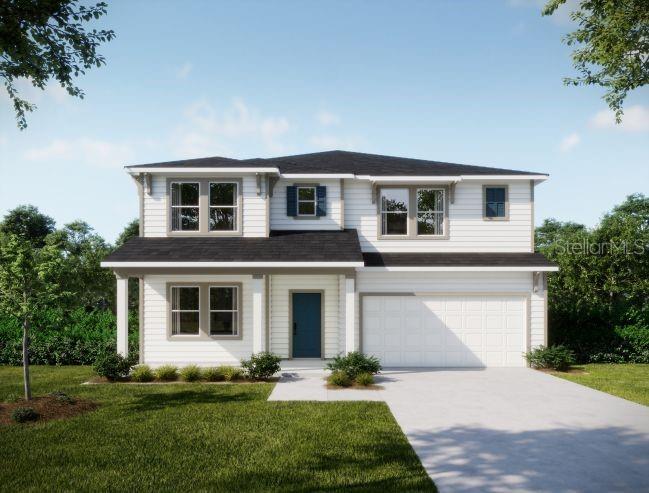 Pre-Construction. To be built. The Carlisle in Oakhaven Walk on a corner lot, next to the community greenspace, combines spacious two story living with thoughtful design in an intimate enclave of just 18 homesites featuring walking trails and a peaceful historic setting. Conveniently located 3.9 miles from Tioga Town Center and within easy reach of the University of Florida, downtown Gainesville, and Celebration Pointe, this exceptional location blends tranquility with everyday convenience.

From the inviting covered front porch to the architectural shingles, this home makes a lasting first impression. Inside, 9 foot ceilings and luxury vinyl flooring throughout the main living areas of the first floor and all bathrooms create a bright, stylish atmosphere. Just beyond the foyer, a versatile flex room provides endless possibilities for a home office, formal dining room, den, or additional living space.

At the center of the home, the open concept great room is filled with natural light from an additional window and enhanced with extra LED lighting, creating an inviting space that flows seamlessly into the kitchen. Granite countertops, a large center island, walk in pantry, stainless steel appliances, and a sunny breakfast nook combine beauty and functionality. Sliding glass doors lead to the patio and landscaped backyard, creating a comfortable outdoor retreat.

The first floor also features a private guest suite with a full bath and walk in tiled shower, providing added flexibility and privacy.

Upstairs, a spacious loft and bonus room create additional living space for a media room, game room, fitness area, or workspace. Two of the three generously sized secondary bedrooms share a Jack and Jill bath with dual sinks and a tiled shower. The expansive primary suite features a large walk in closet and a spa inspired bath with a soaking tub and an oversized ceramic tile shower surround. An upstairs laundry room adds everyday convenience, while the two car garage provides ample storage.

Additional highlights include smart home technology with a Ring Video Doorbell, Smart Thermostat, Keyless Entry Smart Door Lock, and Deako Smart Switches. Backed by a full builder warranty, The Carlisle delivers exceptional craftsmanship, modern finishes, and flexible living spaces in one of Gainesville's newest boutique communities.