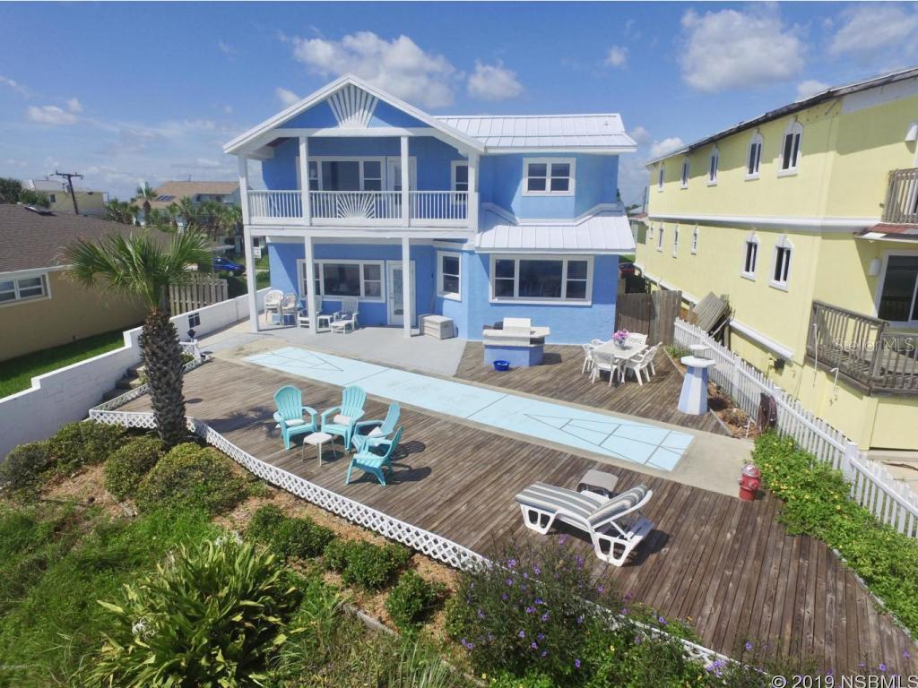 List price is more than $100,000.00 below Appraised Value. *CHECK OUT THE VIRTUAL TOURS OF THREE SEPARATE HOUSES* Exterior Painted Sept 2018. 4-PT Inspections for both buildings are included under documents. The Atlantic Ocean is the backdrop of this Oceanfront Home in a NO DRIVE ZONE! The Oceanfront Main House was remodeled in 2003 w/ the 3rd floor added. & has 2 Bedrooms w/ private bathrooms plus a guest half bath. When you walk through the front door, you see the rolling waves in the beautiful blue water. The ocean views are stunning from the home! Entertain, cook, relax & sleep with the ocean as your oasis. The entire 3rd floor makes up the Owner's Suite w/ 2018 HVAC Condenser & 2012 HVAC Air Handler. The Owner's Suite has 3 walk-in closets & the bathroom is spectacular. Watch the More...Showing Instructions: Agent Must Accompany; Appt. Necessary; Pets Present Agent must Accompany. Appointment Necessary. ;Water: City