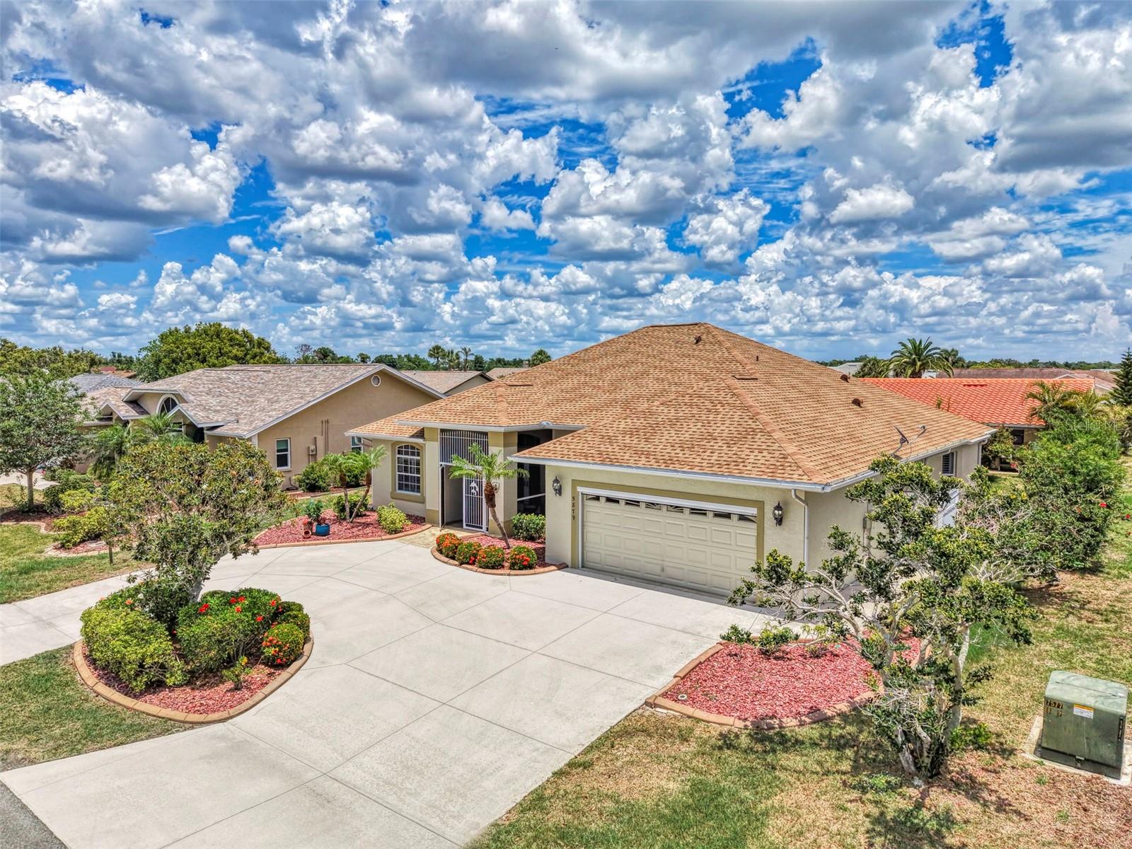 First time on the market—and an opportunity you won’t want to miss!

If you’ve been searching for the perfect blend of a modern custom home, an established neighborhood, and a prime Venice location, this is the one. Thoughtfully designed and lovingly-maintained, this 3-bedroom, 2-bath residence in Gulf View Estates, one of Venice’s beloved “Hidden Gem” communities, delivers comfort, style, and everyday practicality in a way few homes can match.

Step inside and immediately appreciate the soaring vaulted ceilings, abundant natural light, and an open-concept layout that creates effortless flow for both daily living and entertaining. The great room accommodates formal dining and transitions seamlessly into the kitchen and breakfast nook—ideal for gatherings, large or small. 

Your family chef will love the granite countertops, stainless steel appliances, custom 42" cabinetry, and convenient breakfast bar. Need extra space? The separate den/office is perfectly suited to today’s lifestyle—whether you envision a quiet workspace, a cozy media room, a craft studio, or a signature Man Cave. 

Designed with privacy in mind, the split-bedroom floor plan places the primary suite on one side of the home and the guest bedrooms on the other. The spacious primary retreat features a large walk-in closet and an ensuite bath with a double vanity, private water closet, linen closet, and a spacious curbless walk-in shower. Bedrooms 2 and 3, along with the second full bath, create a quiet, comfortable zone for visitors or family.

A well-appointed indoor laundry room with built-in cabinetry and laundry tub leads directly to the 2-car garage and circular driveway, offering both convenience and curb appeal. 

Outdoor living shines here. The covered lanai opens to an extended 15'x31' screened enclosure, offering a generous space for al fresco dining, morning coffee, or enjoying Florida’s breezy afternoons. Throughout the home, buyers will appreciate all tile flooring, Plantation Shutters, central vacuum, irrigation system, and the reliability of public water and sewer. Big-ticket updates include a New Roof (2023), HVAC (2015), and storm shutters delivering peace of mind and long-term value.

Situated in Gulf View Estates, a friendly, deed-restricted community with low HOA fees of just $350/year and NO CDD fees, and Flood Zone X, this property offers exceptional stability and affordability. You’re just 5 minutes to Manasota Key Beach, and close to Venice’s dining, shopping, golf, medical facilities, and the excitement of CoolToday Park, home of the Atlanta Braves Spring Training.

This is Florida living done right—established, efficient, move-in ready, and designed for immediate enjoyment from day one.
 Homes like this seldom come to market. Don’t miss your chance—schedule your private showing today.