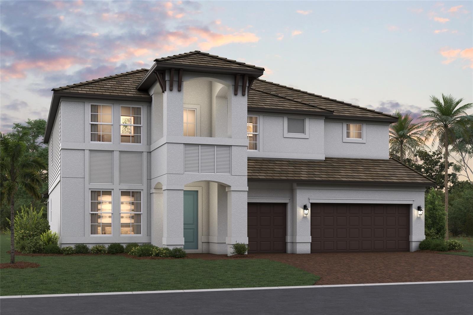 Under Construction. ****SPECIAL FINANCING AVAILABLE FOR A LIMITED TIME ONLY FROM PREFERRED LENDER. RESTRICTIONS APPLY, FOR QUALIFIED BUYERS, SUBJECT TO APPLICABLE TERMS AND CONDITIONS. SUBJECT TO CHANGE WITHOUT NOTICE****
 The Santa Fe is a beautifully designed two-story home offers 5 bedrooms, 3.5 baths, and a spacious 3-car garage, totaling 3,901 square feet of functional living space.
The first floor features a flex room off the foyer. Step through the foyer to find an open-concept layout centered around the great room, which seamlessly connects to the café and kitchen. The kitchen includes a walk-in pantry, ample counter space, and optional upgraded cabinetry and appliances for added convenience.
Adjacent to the main living area, a covered lanai extends your entertaining space outdoors.
The first-floor owner’s suite is a private retreat, complete with a large walk-in closet and a spa-like owner’s bath with dual vanities, a soaking tub, and a separate shower. Additional main-level highlights include a flex room near the foyer—perfect for an office or playroom—and a convenient mudroom with access to the laundry area and garage.
Upstairs, the home features 4 secondary bedrooms, each with a walk-in closet for plenty of storage. Two full baths, one shared and one private, provide convenience for family or guests. A spacious bonus room serves as a versatile space for a media room, game room, or additional lounge area. The second floor also includes an overlook to the great room below, adding a sense of openness to the layout.
With abundant storage options, modern conveniences, and flexible spaces, this home is designed to fit the needs of growing families and those who love to entertain.