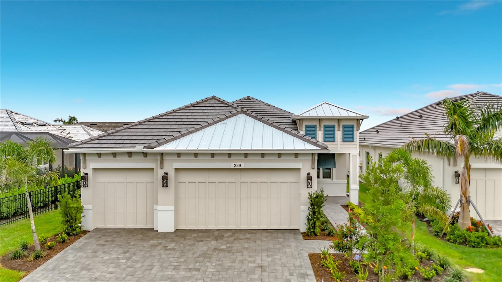 Welcome home to this magnificent St. John model by Medallion Home known for the highest quality and craftsmanship, including tile roofs and impact resistant windows and doors.  This home is nestled within the highly desirable, gated enclave of Watercolor Place. Offering premium single-level luxury, this meticulously designed 3-bedroom, 2.5-bathroom sanctuary features a flexible private den and an expansive 3-car garage.
The heart of the home is a chef's dream, boasting a gourmet kitchen fully equipped with premium cabinetry, built-in appliances, a spacious island, and elegant countertops. This open-concept space flows seamlessly into the bright great room, framing captivating panoramic pond views just beyond your sliding glass doors.
Step outside into your private backyard paradise, featuring an extended, oversized screened lanai and a sparkling private swimming pool. It is the ultimate setting for outdoor dining, entertaining, or simply watching local wildlife over the tranquil water.
The thoughtful split-bedroom layout ensures maximum privacy for the owner’s suite, which hosts dual walk-in closets and a spa-like ensuite bathroom. Positioned just minutes from Lakewood Ranch and I-75, Watercolor Place features a pristine resort-style community pool, fitness center, and outdoor kitchen, all with NO CDD fees and low HOAs that include ground maintenance, cable and Wi-Fi. Schedule your tour today!