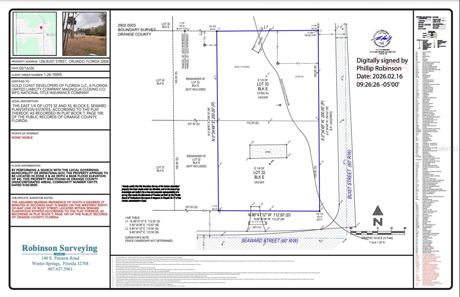 SEAWARD PLANTATION ESTATES - Land