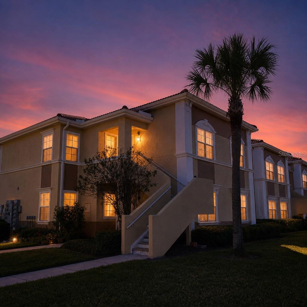 Located in the popular Villagio community, this two-bedroom, two-bath second-floor corner condominium offers a functional split floor plan. The unit has been freshly painted in neutral tones and features brand-new carpet throughout.
The kitchen includes all-wood cabinetry, a breakfast bar, pantry, and a built-in desk. Both bathrooms have been updated with brand-new shaker-style vanities and granite countertops. The primary bedroom includes an en-suite bathroom  and a walk-in closet. An additional office or den provides flexible space for remote work or everyday use.
This light and bright second-floor unit features tray ceilings in the main living area and no neighbors above! A covered balcony offers west-facing exposure with sunset views. The unit also includes a covered carport – not all do!
Villagio offers maintenance-free, resort-style living with amenities that include a heated pool, clubhouse, fitness center, tennis court, putting green, picnic area, dog park, and playground, all with a low HOA fee. Centrally located with convenient access to Ed Smith Stadium, Mote Marine, and downtown Sarasota shopping, dining, waterfront, and beaches. Suitable as an investment property, seasonal residence, or starter home.