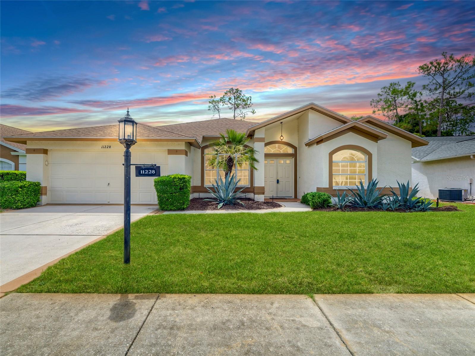 Move-in ready and well-maintained 3-bedroom, 2-bath home located just minutes from the clubhouse in Heritage Pines. Enjoy views of the 9th hole from the screened lanai and family room. Major updates include a new roof (2022) and water heater (2022). The open kitchen overlooks the family room, creating a functional living space with golf course views. The primary suite features two closets and an ensuite bath with a walk-in shower. Bedrooms two and three are located on the opposite side of the home, providing privacy for guests or family. Relax on the screened lanai while enjoying the golf course and watching birds. Heritage Pines is a 24-hour guard-gated community offering golf, tennis, pickleball, a heated pool, fitness center, spa, clubhouse dining, billiards, library, computer room, woodworking shop, cards, crafts, and a variety of social activities. Heritage Pines offers something that's becoming harder to find, a slower pace, beautiful surroundings, and a community that feels like home.