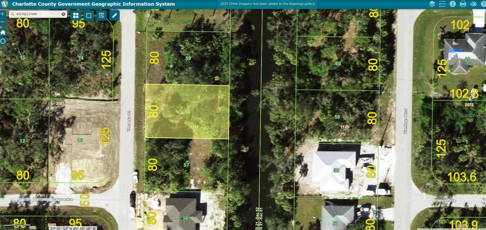 Standard building lot on a small canal in Port Charlotte.  Area of new construction with several builders to choose from.  Close to shopping in both Port Charlotte and North Port.  4 miles to I-75 ( exit 179 ) allowing easy commute to Fort Myers or Sarasota.