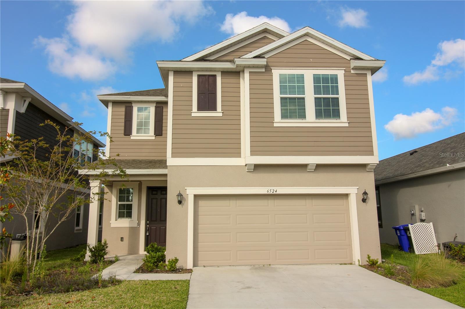 LIKE NEW! 4 bedroom 3 bath home with water views in highly desirable Villages at Bridgewater. This 2 story home has an open floor plan with tile flooring. Inviting living room has plenty of windows to allow the natural light and water views inside. Center Island Kitchen has granite countertops, stainless steel appliances, closet walk in pantry and plenty of counter space. Just off the kitchen is the dining room with water views and sliding glass door that open to lanai. Downstairs has one bedroom and a full bath. Upstairs includes a large loft that's perfect for a bonus room, home office or game room. Main bedroom has water views and on-suite bath with double sinks, walk-in shower and large walk-in closet. There are two additional bedrooms upstairs with separate bath. The community features include internet, cable, community pool, club house, fitness center, tennis/basketball court, fishing dock and playground. LAWN SERVICE INCLUDED (flowerbeds not included). Sorry, no pets.