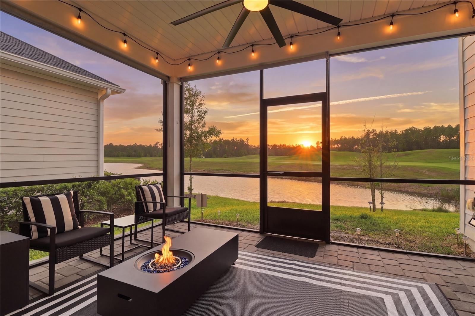 Welcome to resort-style 55+ living in a gated community, where a 2023 single-story home, peaceful lake views, and golf course frontage come together in one of the most desirable settings in the neighborhood.

Perfectly positioned on Hole 6, this light-filled, open-concept home offers 2 bedrooms, 2.5 baths, and a spacious den that flexes beautifully as a home office, hobby room, or comfortable overflow space for visiting guests. The modern kitchen features quartz countertops and a full appliance package, flowing seamlessly into the main living area for easy entertaining and everyday comfort.

Step outside to the screened, covered porch and take in the tranquil lake and fairway views, an ideal spot for morning coffee or relaxed evenings with a breeze. The home is truly move-in ready with a smart-home package already in place, including remote HVAC access, a security system with cameras, a water softener, and washer and dryer included.

Enjoy a low-maintenance, lock-and-leave lifestyle with HOA services that include lawn care, irrigation, and landscaping, plus golf membership for added value and convenience. Community amenities elevate every day with a championship golf course, TopTracer driving range, pickleball, tennis, bocce, a heated and cooled pool with food and bar service, an active clubhouse with restaurant, and a 24-hour fitness center.

Convenient to shopping, dining, and I-95, and just a short drive to the beach, this home offers the perfect blend of relaxation, lifestyle, and accessibility. If you’ve been waiting for a newer one-story home with lake and golf views in a true resort-style 55+ community, this is the one.