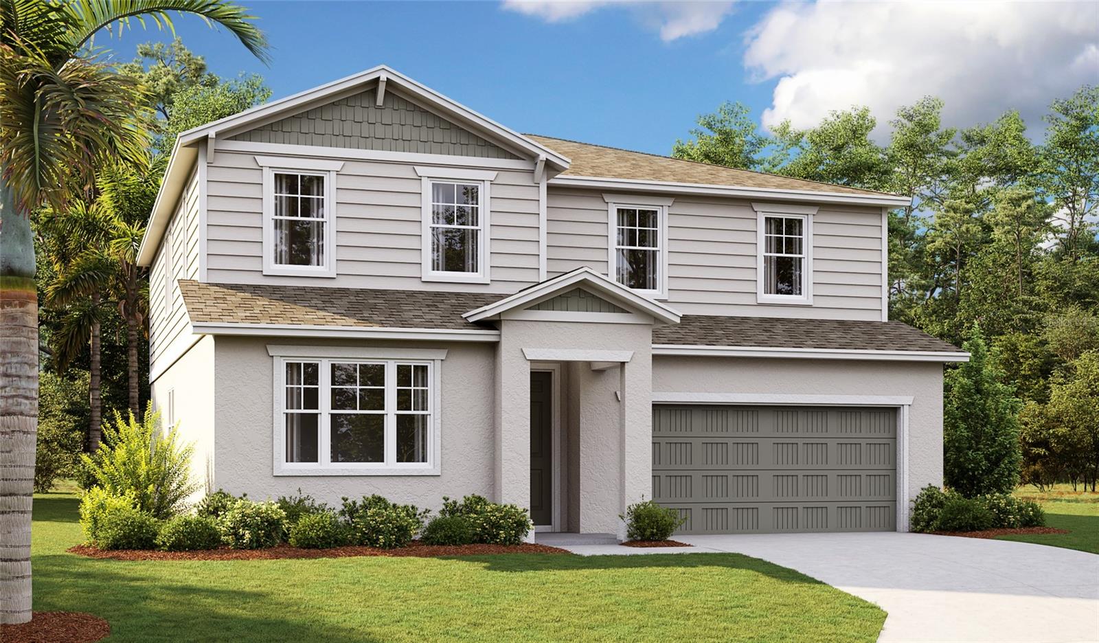 Under Construction. This charming 2-story, 5 bedroom home with an in-law suite is sure to catch your eye. Featuring Contemporary 7"x22" Wood-look Ceramic Tile flooring in the entry way, dining, kitchen, and great room. Deluxe kitchen, with ultra modern stainless steel GE appliances, White Quartz countertop, and white 42" cabinets, matte black hardware, all highlight the lavish extended kitchen. Experience Florida living at its finest with a large covered patio. A large master bedroom with en suite bathroom boasts a tiled shower enclosure, and double vanity. Plus a huge walk-in closet. SAMPLE PHOTOS Actual homes as constructed may not contain the features and layouts depicted and may vary from image(s). *Take advantage of special financing on quick move-in homes OR buy a to-be-built home and enjoy up to $20,000 in Flex Funds toward homes that can close in a timely manner! Options may vary by community, and offers are available on select homes on a first-come, first-served basis. Contact builder for more information!