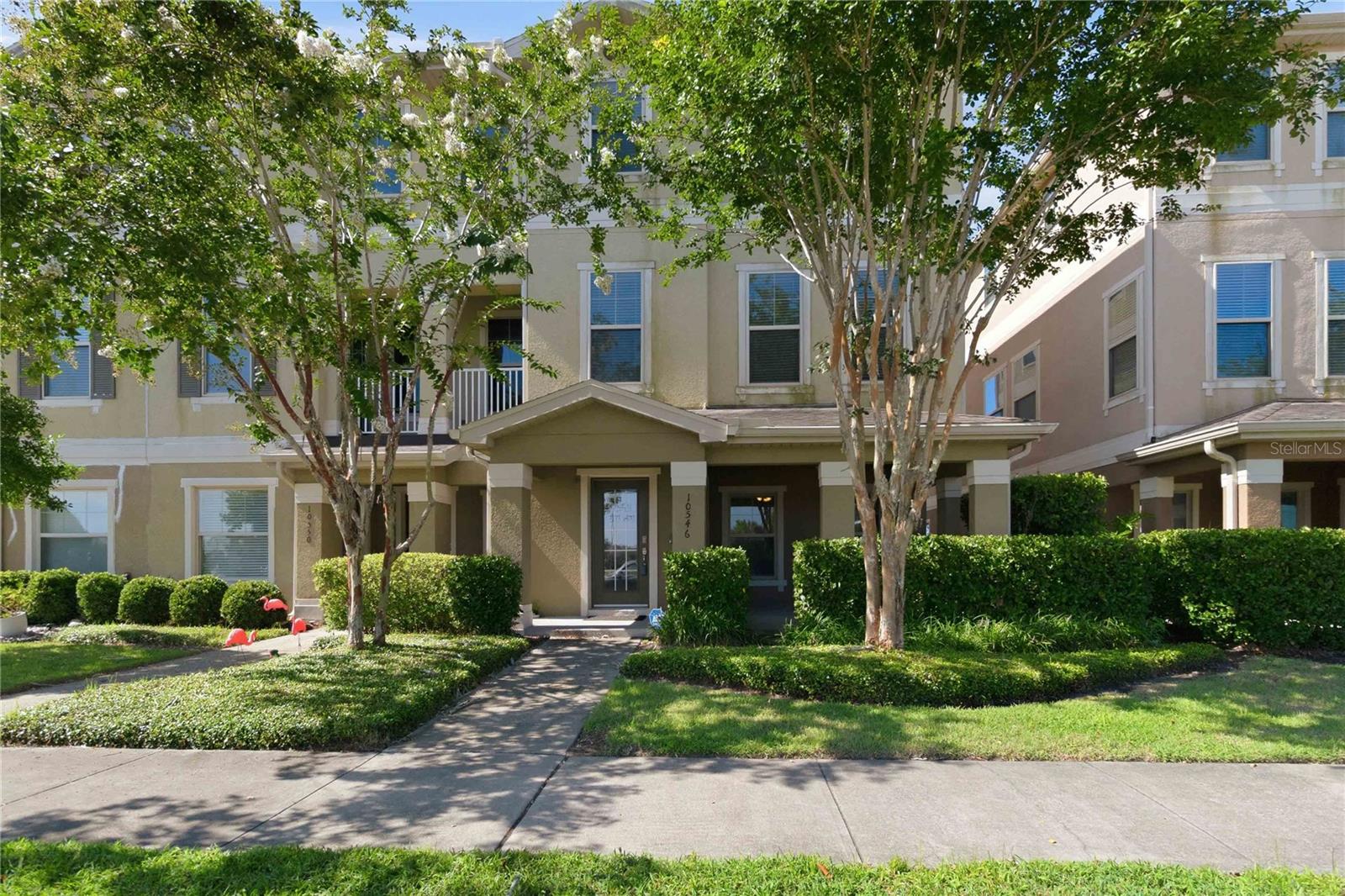 Welcome to this D.R. HORTON spacious 3 Bedroom, 2 Bathroom, 2 Half Bathroom three story townhome With Spectacular WATER Views perfectly situated in the heart of Lake Nona. Offering both comfort and style, these Residents are getting new Roof and Paint, modern finishes, and beautiful views of East Lake. The first floor features a versatile bonus room-ideal for a home office, gym, or guest space-along with a convenient half bathroom. On the second floor, you'll find an inviting open concept layout with a generous living area that flows seamlessly into the dining space and kitchen. The kitchen overlooks East Lake and is equipped with granite countertops, wood cabinetry, stainless steel appliances, and a center island with seating for three, making it the perfect gathering spot. The third floor boasts upgraded vinyl flooring and a spacious Primary Suite complete with a walk in closet and a private en suite bathroom featuring double vanities, a garden Welcome to this elegant 3 Bedroom, 2 Bathroom, with 2 half bathrooms, Three-story townhome in the heart of Lake Nona. This townhome features a gazing kitchen with view of East Lake as well as a first-floor bonus room and half bathroom. The second floor has an open concept floorplan with a large living area that leads to the kitchen, dining area and half bathroom. The kitchen boasts granite countertops, wood cabinets, stainless steel appliances, and a center island that can seat three. The third-floor features vinyl flooring with a spacious Primary Bedroom, walk-in closet, and a private bathroom with double vanity sinks, garden bathtub and a separate tiles shower. Outside the primary bedroom are 2 additional bedrooms, a full bathroom and a laundry room. This townhouse features a 2 Car oversized garage & street parking. Amenities include Pickleball, sand volleyball, tennis, tot lot, pavilion with grills and is convenient to Medical City, Orlando International Airport, SR 417, SR 528, shopping and dining.