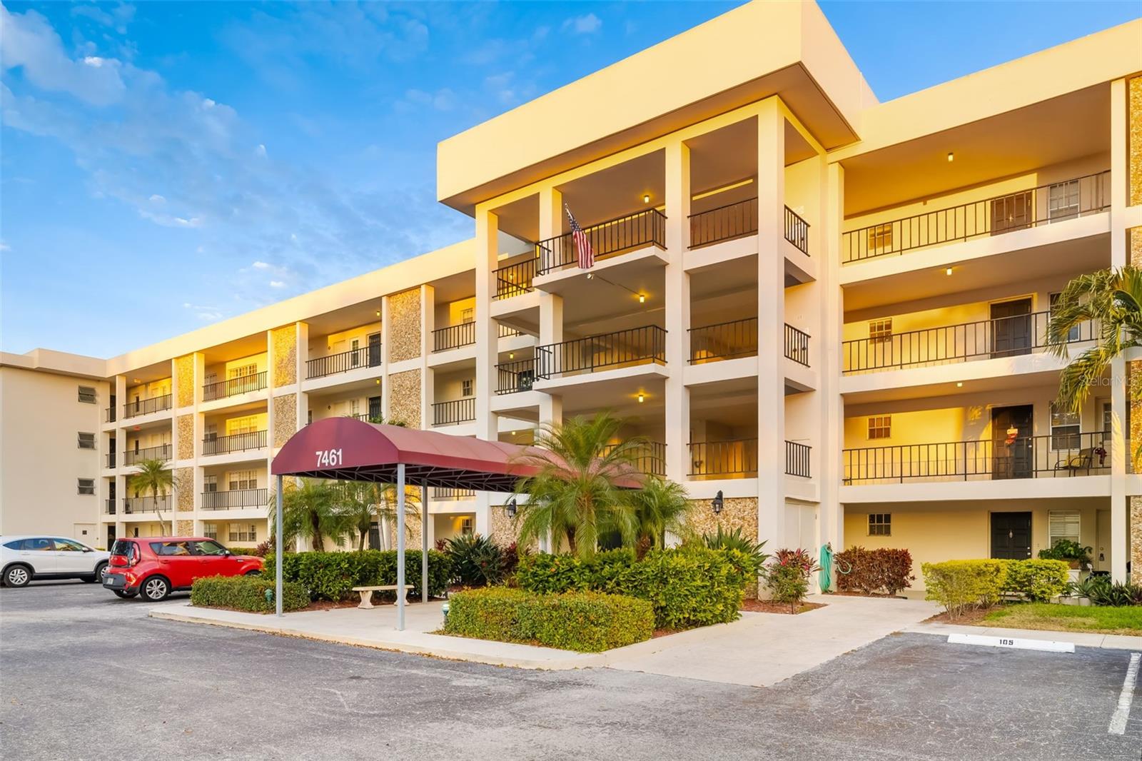 Stunning golf course and water views await from this spacious 1-bedroom, 1.5-bath condo, enhanced by $20,000 in recent upgrades including a brand-new 2025 A/C system and water heater for comfort, efficiency, and peace of mind. The unit overlooks the Palm-Aire Golf Course and is located in the only mid-rise building in Palm-Aire, offering elevator access, fresh exterior paint from stem to stern and a very private setting with panoramic views rarely available in this complex.

The condo features a large living and dining area that opens to the lanai, creating the perfect space to relax and enjoy the scenery. The kitchen is well-appointed with solid wood cabinetry and recessed lighting, while the dining area showcases a cantilevered black quartz serving bar with a hidden custom serving area, ideal for entertaining.

The primary bedroom is generously sized and includes a full ensuite bath with a glass-enclosed shower/tub. Additional highlights include a sound-diminishing wall system constructed with multiple layers of drywall, concrete, and fiberwall for exceptional noise reduction.

The building offers elevator access, additional storage, and a laundry room on the same floor (washer/dryer not in unit). Residents enjoy access to a community swimming pools, one conveniently located near the unit, as well as a heated pool and fitness room just across the street.

Palm-Aire Country Club membership is optional, with multiple plans available featuring two championship 18-hole golf courses, tennis and pickleball courts, pickleball facilities, a fitness center, on-site dining, and a vibrant social calendar.

Ideally located just north of University Parkway, Palm-Aire places you minutes from UTC Mall, shopping, dining, Nathan Benderson Park, Lakewood Ranch Main Street, downtown Sarasota, and several nearby Gulf beaches.

This property is ideal as a full-time residence, vacation home, or excellent investment opportunity.
Condos rarely available in this complex—schedule your private showing today.