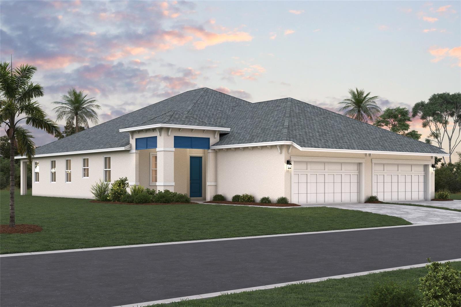Pre-Construction. To be built. ****SPECIAL FINANCING AVAILABLE FOR A LIMITED TIME ONLY FROM PREFERRED LENDER. RESTRICTIONS APPLY, FOR QUALIFIED BUYERS, SUBJECT TO APPLICABLE TERMS AND CONDITIONS. SUBJECT TO CHANGE WITHOUT NOTICE****
Welcome home to the Topaz. This villa’s floorplan includes three bedrooms, two bathrooms, and a two-car garage.
Enter in from the extended entryway, perfect for sipping your morning coffee, and head straight in the front door and into the heart of the home. An additional bedroom is tucked into the side of the entry way. 
A kitchen awaits with a large center island, beautiful cabinetry, an abundant amount of countertop space, and a pantry to provide extra storage. Across the kitchen is the dining area, followed by the large great room. Sliding glass doors cover the back wall and open to the covered lanai.
The owner's suite shares this wing of the house. The bedroom leads into the bathroom with dual vanities, a walk-in shower, and a spacious walk-in closet.
Nestled in the front of the Topaz are a bedroom and a full bathroom. A utility room sits beside the bathroom, creating great accessibility to the rest of the home.