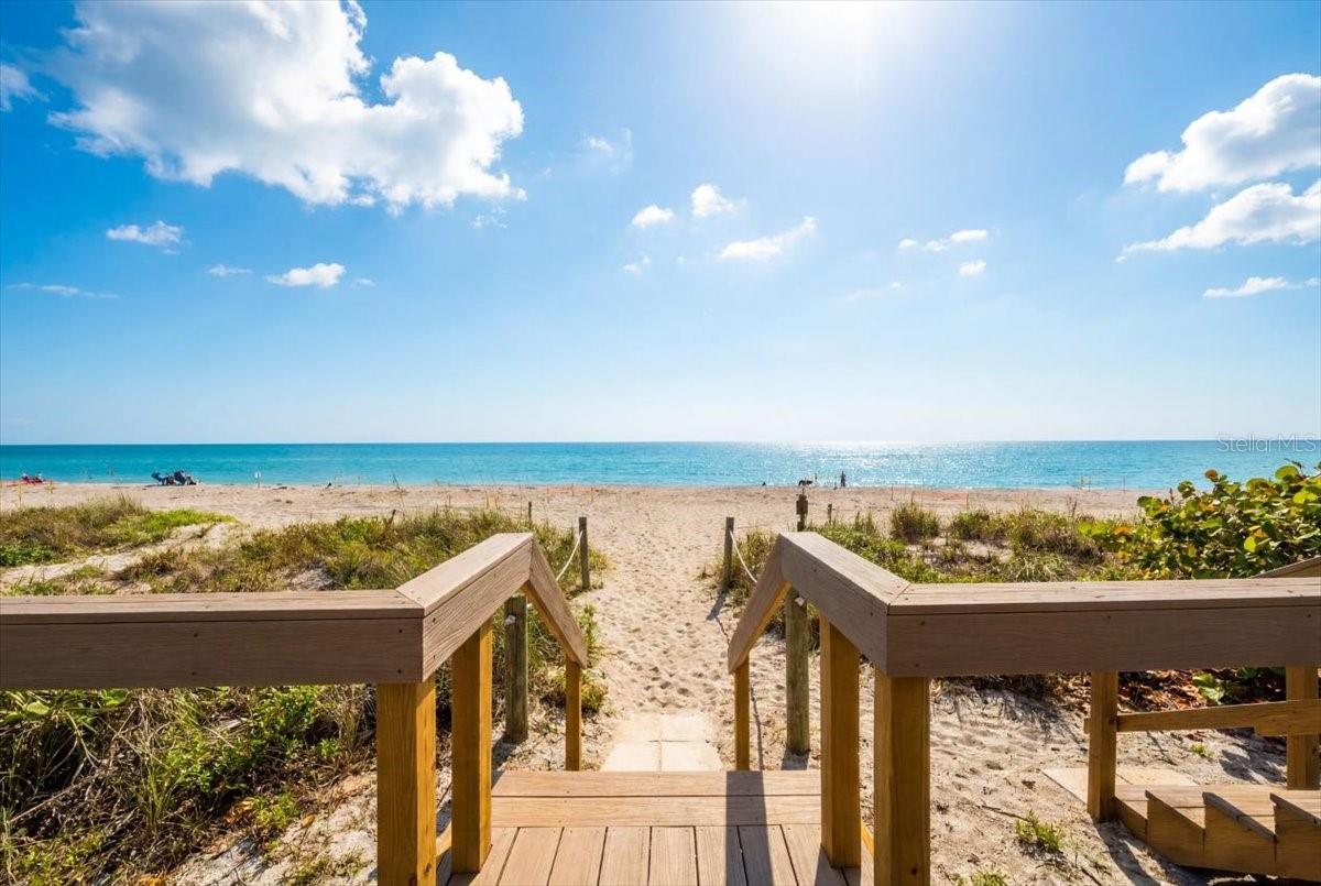 Beautifully furnished and remodeled, this 2-bedroom, 2-bath condominium at 1480 Gulf Boulevard Unit 202 offers 1,066 square feet of bright, move-in ready living on Manasota Key in Englewood Beach Place. This turnkey beachfront community condo delivers Gulf access, a heated pool and spa, HURRICANE IMPACT WINDOWS AND DOORS, and partial Gulf of Mexico views from two private balconies, all just steps from the sand.

The one-of-a-kind open floor plan for this building is designed for comfortable everyday living and effortless entertaining. The updated kitchen features solid wood cabinetry, solid surface countertops, a kitchen island, and a large breakfast bar with seating for six, anchoring the home's central gathering space. Crown molding and ceramic tile flooring run throughout, adding a polished, cohesive finish to every room. An inside utility and laundry room adds everyday convenience that is genuinely hard to find in a beach condo at this size.

The primary suite is a true retreat, featuring a spacious walk-in closet and direct access to a private balcony with partial Gulf views. The living room opens to its own separate balcony as well, giving you two distinct outdoor spaces to enjoy morning coffee, evening cocktails, or simply watching the Gulf change color at sunset. The second bedroom is comfortable and well-proportioned, ideal for guests, family, or a home office.

Practical features add real value here. The unit includes an assigned carport space and additional storage, and the building is served by an elevator for easy, convenient access. Englewood Beach Place offers a heated community pool and spa, along with a community patio overlooking the beach, perfect for enjoying the Gulf sunsets this stretch of coastline is famous for. Residents also enjoy beach access and community boat ramp access, putting fishing, boating, and beach days within easy reach every single day.

The location on Manasota Key is exceptional. Stump Pass Beach State Park and Englewood Beach are both close by, along with waterfront dining, boutique shopping, and the unhurried, natural charm that defines this barrier island. Venice, Wellen Park, Boca Grande, Sarasota, and Punta Gorda are all a short drive away, with convenient access to major airports for buyers traveling from out of town.

Whether you are searching for a beachfront second home, a coastal investment property, or a vacation retreat on the Gulf, this Manasota Key condo delivers location, lifestyle, and value in one complete package.

Englewood Beach Place · 1480 Gulf Boulevard Unit 202 · Englewood FL 34223 · Sarasota County