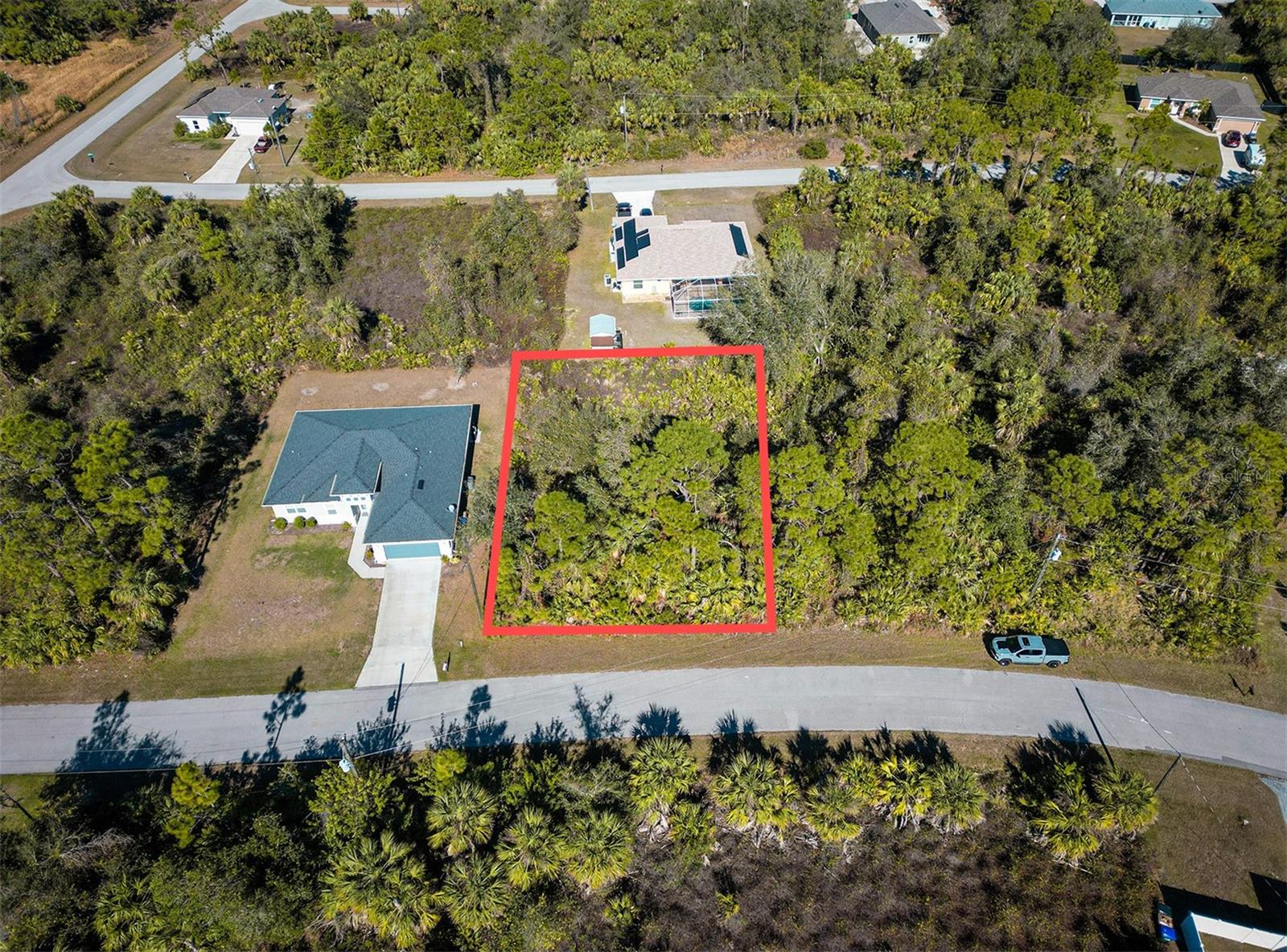 This vacant lot presents an incredible opportunity for those seeking to build a custom home in one of the most dynamic and rapidly expanding cities in the United States. Situated in North Port, the second fastest growing city in the nation, this prime location offers the perfect backdrop for crafting your ideal living space. Whether you're envisioning relocated from a different state or even just right down the road, this lot provides the canvas for your imagination to flourish. With no existing structures, you have the freedom to design and construct a custom home tailored precisely to your tastes and needs. North Port is renowned for its warm climate, abundant sunshine, and a vibrant community. The city provides a harmonious blend of small-town charm and modern amenities. From pristine beaches nearby and a variety of golf courses to tranquil parks and nature preserves, North Port offers a multitude of recreational opportunities to satisfy outdoor enthusiasts. The convenience of essential amenities is within easy reach, with grocery stores, restaurants, schools, and medical facilities just a short drive away. This vacant lot also offers excellent connectivity opportunity to I-75. Major highways and interstates are easily accessible, making travel to neighboring cities such as Sarasota, Fort Myers, and Punta Gorda a breeze. Take advantage of this lot with electricity and unlock the potential to build your dream home. Home builders can be recommended upon request