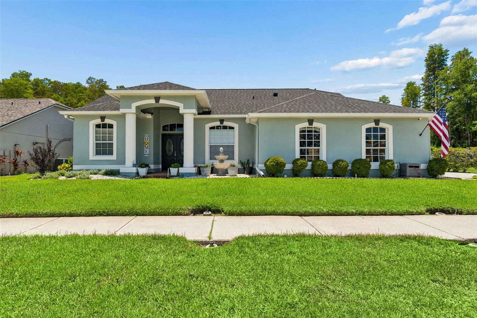 This beautifully maintained home in Nature's Hideaway offers maximum privacy with picturesque conservation views on the rear and side yard!  An extra large fenced backyard with a spacious 10 X 23 screened back porch allows for all sorts of backyard activities!  The oversized swing driveway can accommodate many cars and includes a concrete boat slab.  Outdoor gutters were added in 2016.  A new AC, landscaping and a French drain system was added in 2017.  The front doors were replaced with high impact doors in 2018.  The exterior was painted in 2019.  A new roof was added in 2020 along with a new Tuff 10 X 12 shed with power in the backyard.  The interior was painted in 2021.  There were numerous renovations done to the primary and guest bathrooms in 2022.  There was new flooring added throughout the home in 2023 (except for the primary bedroom, primary bathroom and guest bath in 2022).  Ceramic tile in all wet areas.  A new water heater was added in 2024.  The sliding glass door was replaced in 2026.  This bright and airy open floor plan is perfect for entertaining!  The galley style kitchen boasts beautiful granite countertops and upgraded stainless steel appliances.  There is a bonus set of cabinets for added storage space and countertop between the laundry room and the kitchen!  The washer and dryer are included.  Please note that this entire home was constructed with concrete block, as many homes in Nature's Hideaway were built with frame construction.  Low HOA fee of $320 a year and NO CDD fees.  This exquisite home offers year-round recreation with a setting designed for relaxation and entertainment.  Schedule your appointment today!