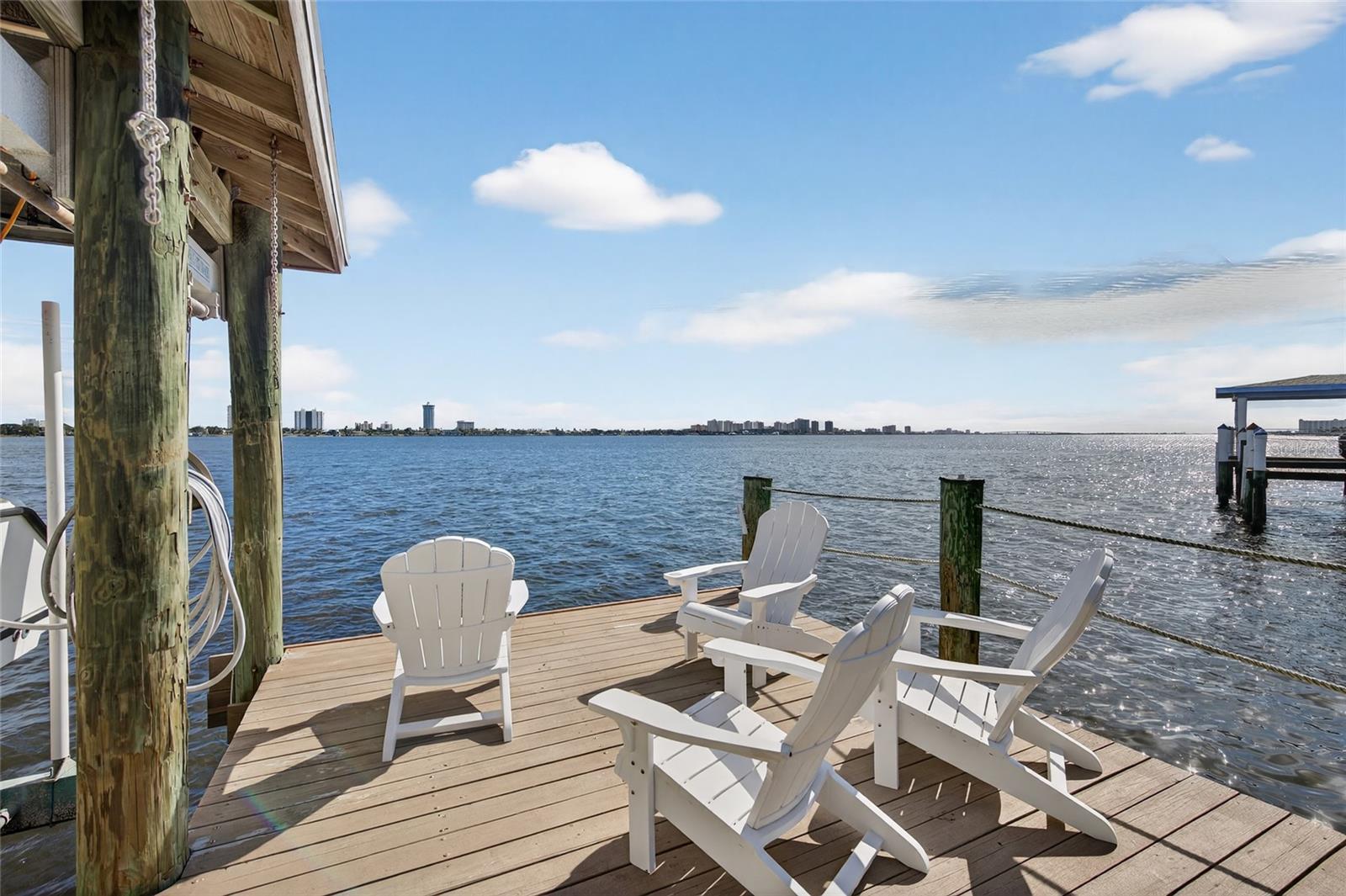125ft direct water frontage on the Intracoastal Waterway (ICW). Deep
water access 6ft draft. Deep water Chanel to main Chanel on ICW is one
house north of dock. No flooding in main house during all hurricanes. Main
house 9’ above sea level. 4th bedroom is at 8’ above sea level. Sliding
glass door was removed, a wall was built and picture window was put in to
stop any water intrusion in lower 4th bedroom! Roof June 2021. Outside
AC unit June 2021. Inside AC Air Sept 2017. Electric updated 2023,
including hard wired electrical outlet for generator in gazebo. This is a rare
opportunity for 125’ w/private covered boat lift (up to 16,000 lbs) w/electric
&water. The walk-around deck with fishing/sitting area of 13’x16’ also
includes a fish cleaning station and pull up ladder. The cutout for boat is
14’ wide & 30’ long. Inside the home provides views of the water and
across to Daytona Beach Shores. You can see dolphins swimming from
almost every room in the house. Back yard faces East allowing the Atlantic
SeaBreeze to cool you down and keep pesky bugs away. Wake up to
beautiful sunrises over the shimmering water. Enjoy the evenings watching
the moon come up over the water. The sea turtles, dolphins, manatees,
rays and waterfowl play right o? the dock. Watch the Cape Canaveral
Space launches while sipping your drink. Enjoy time on the dock catching/
releasing all types of fish and sea life. Due to the lay of the land, the
panoramas views on the river are incredible! Check out the photos. View
the Daytona Slingshot on the Main Street Pier to the north down to the
Port Orange Bridge and beyond to the south.
Custom made solid wood kitchen cabinets, no MDF or particleboard
ANYWHERE in this kitchen. All appliances are Bosch stainless steel
including convection oven/microwave. Easy to clean solid surface Corian
countertops. All cabinets are deeper and taller than standard cabinets.
Bottom cabinets are 39” high. Two pantries are 88” high & 31.5” deep with
roll out drawers. Cabinet above refrigerator is 21” high & 31.5” deep which
is perfect for seasonal dishes & small appliances. Dishwasher is 18.5”
above the floor with a drawer underneath. Original solid wood flooring in
main house area. Original terrazzo in Family Room with electric hurricane
shutters. Third bedroom has the original cedar plank walls. Fourth
bedroom has built-in cabinets, vinyl Waynes Coating, Luxury Vinyl Plank
flooring, large picture window & a half bath. Privacy hedge, Canary Date
Palms, Pigmy Date Palm, Queen Palms, and much more add to the beauty
of the landscaping. Deep well with full irrigation system keeps plants and
grass happy. Gazebo (14’x9’) can be
used for a multitude of uses; bands, parties or just relaxing to take in the
views.Build up or out to make it your own.