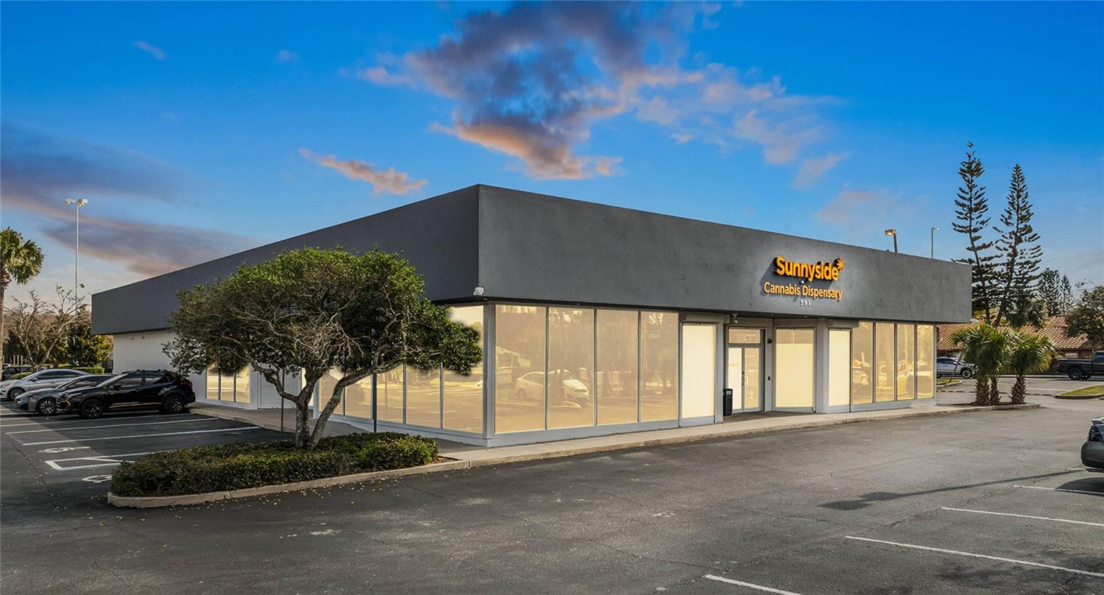 Free Standing retail building occupied by Sunnyside Cannabis