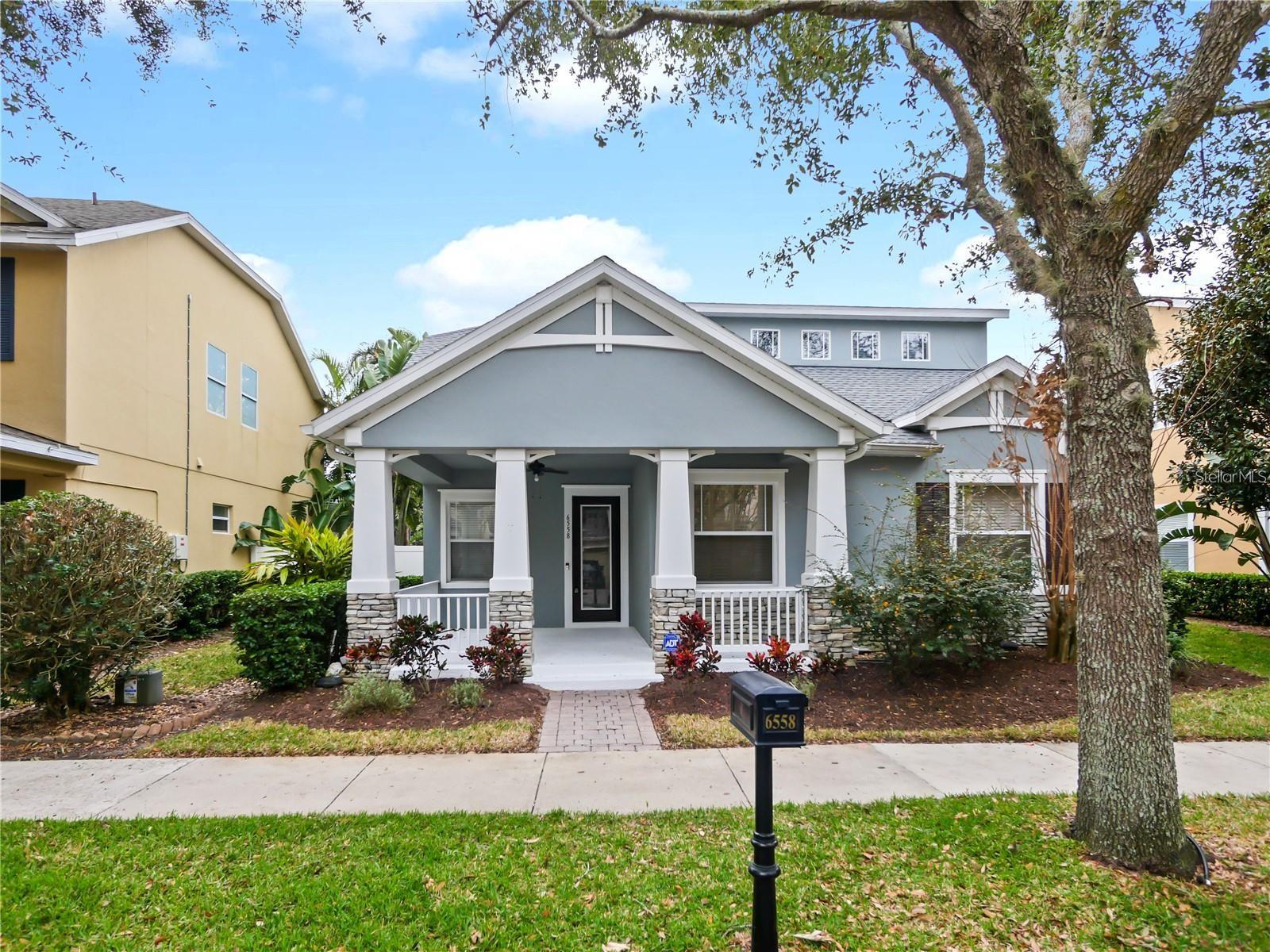 Immaculately maintained, move in ready, 4 bed, 3 bath family home in the highly sought after Preston Square community, an established Windermere community.  The home feels warm and welcoming, but also luxurious with the 10ft ceilings, crown molding and plantation shutters.  The kitchen features a dining area and boasts upgraded appliances, granite countertops and 42" cabinets.  The primary bedroom is conveniently located on the first floor, a lovely refuge with tray ceiling, large walk in closet with built ins and en suite bathroom.  The large upstairs bedroom, bathroom and bonus room would make a great teenager space, in law suite or entertainment area.  Roof was replaced in 2022 and to save on high power bills, a complete, FULLY PAID, solar system installed in 2023!!   Other upgrades include new interior paint and light fixtures in 2025, exterior painted in 2019 and a water purification system.  For easy maintenance, the sod in the back yard has been replace with turf, is fully fenced and has a spacious screened patio - a serene, private place to relax with your favorite coffee or cocktail!    Located in a top-rated school district and zoned for Windermere High School, this home combines luxury, convenience, and peace of mind in one of Central Florida’s most desirable communities. square has a charming atmosphere and features its own community pool, park, playground and sport court, all located just minutes from shopping, dining, and theme parks. A short drive to historic Windermere Town with its weekly farmers market, monthly food carts, historic town hall and old school house. Don't miss the opportunity to live the Florida lifestyle in this gorgeous home located within a great school district!