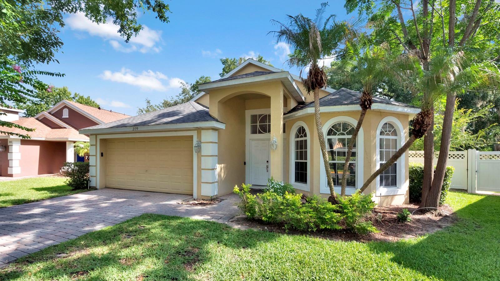 Under contract-accepting backup offers. Virtually Staged. Welcome Home!! This fantastic 3 bedroom, 2 bath home in an established GATED community is ready for its new owners.  Upon entry, there is a flex space perfect for an office, dining room or whatever suits your needs, featuring laminate flooring.  The OPEN concept kitchen, which includes an eat in area and the family room feature a great built area for all your electronics. The two bedrooms will soon have new carpet!  The primary bedroom has NEW carpet, a HUGE walk-in closet, and an ensuite bath.  The bathroom has a walkin shower and a GARDEN TUB. Sit on the SCREENED, PAVED back patio and enjoy nature. The home is fenced with LUXURY VINYL fencing, and there is also a front paver driveway.  PLANTATION SHUTTERS, Smart lighting controls, Nest thermostat and INSIDE laundry including the washer/dryer!  Roof 2020, HVAC 2016, Water Heater 2018. Located in Seminole County School disctrict, it is within a five-minute drive to restaurants and shopping.  Bring your vision to make this home yours today!!