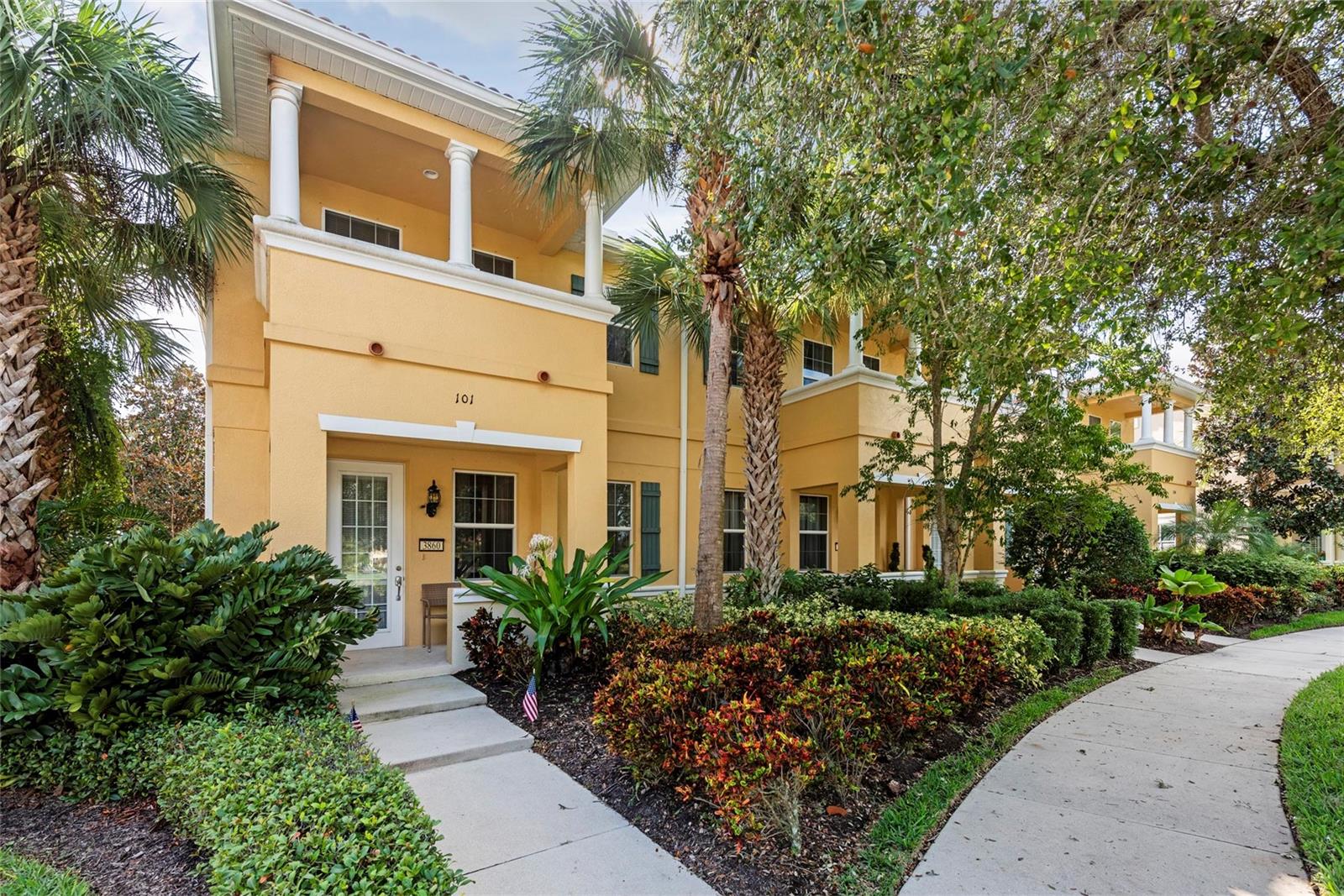 Spacious 3 bed 2.5 bath 2 story corner townhome in San Michele. Volume ceilings, Corian counter tops, dual sinks in and walk in shower in master bath. One attached garage and abundant storage throughout. Amenities include community pool, two tennis courts, a playground, basketball hoop and an outdoor grill area. Pet Friendly! Conveniently located near UTC Mall, Benderson Park, Downtown Sarasota, Lido Key and SRQ airport. San Michele is a beautiful, deed restricted community. Tenant occupied until 10/31/2026