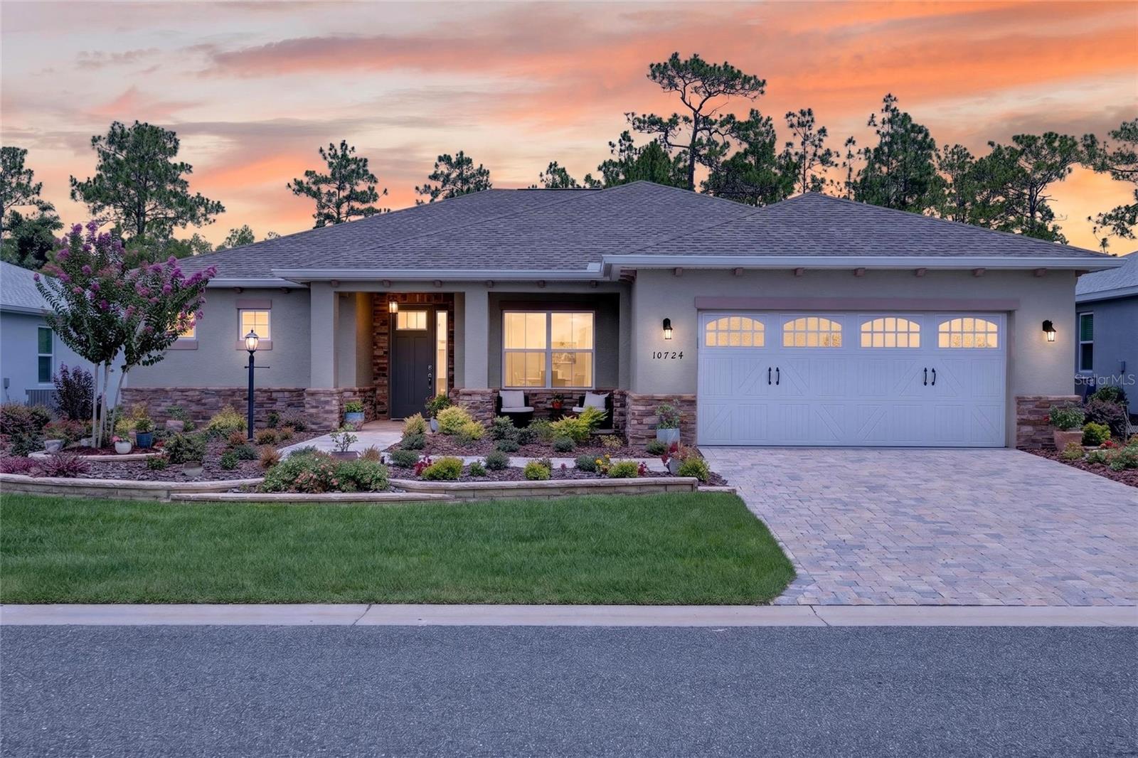 Privacy Lot: Located in the Longleaf Ridge neighborhood of On Top of the World, this Livingston model offers thoughtful updates, and functional living space. Situated on a private lot, this 2-bedroom, 2-bath home also includes a versatile flex room that can accommodate a variety of needs.

The open living area is highlighted by a tray ceiling, while the interior was freshly painted in January 2026. Recent exterior enhancements include stone accents added to the front of the home and new landscaping in both the front and back yards, creating attractive curb appeal.

The kitchen opens to the main living space, and the laundry room has been upgraded with additional cabinetry for extra storage. The screened lanai provides a comfortable outdoor living area overlooking the private backyard.

The garage includes a golf cart setback, offering additional space for storage, hobbies, or a golf cart. For peace of mind there is a transferable warranty for the HVAC.

Residents enjoy access to the Arbors Recreation Center, The Summit, Veterans Park, and many of the community's amenities, including pickleball, walking trails, clubs, and golf cart access to nearby shopping centers.