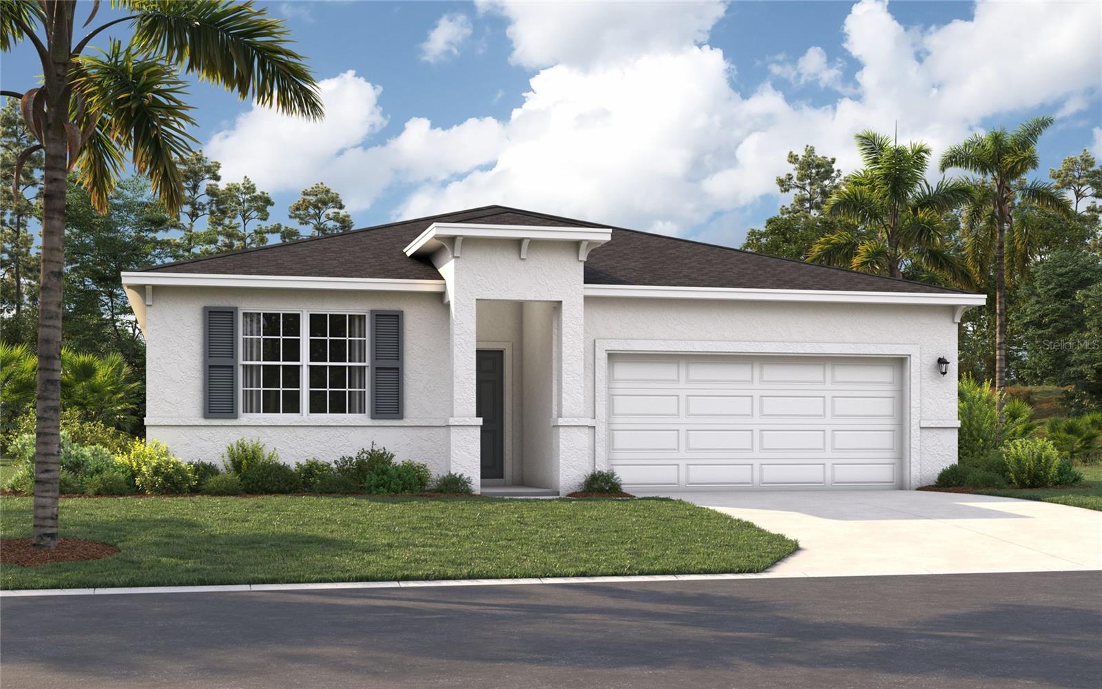 Virtually Staged. Under Construction. Located just minutes from outdoor attractions like Lake Eva Community Park and Ben W. Graham Park—and only 20 miles from Disney World—Covered Bridge at Liberty Bluff offers residents a convenient location near commuter routes for easy access to both work and play. Gather with friends and family for a lakeside picnic or stay close to home and enjoy on-site amenities, including a pool, cabana, dog park, gazebo, and walking trails.

The Juniper offers the perfect blend of modern design and practical living. From its spacious two-car garage to a cozy outdoor lanai, this home meets all your lifestyle needs while keeping pace with current style trends. Three main-level bedrooms at the front of the house share access to a bathroom with a double vanity and a laundry room across the hall—all thoughtfully designed for comfort and convenience! Venture further into the open-concept kitchen and dining area, perfect for gathering, entertaining, and spending quality time together. After dinner, enjoy the spacious 17'x17' family room with good company. The rear of the home features a primary suite complete with a walk-in closet and a bathroom featuring a shower, toilet area, and split vanities—creating your own personal oasis. Enjoy all these features and the Florida sunshine from your included covered lanai.