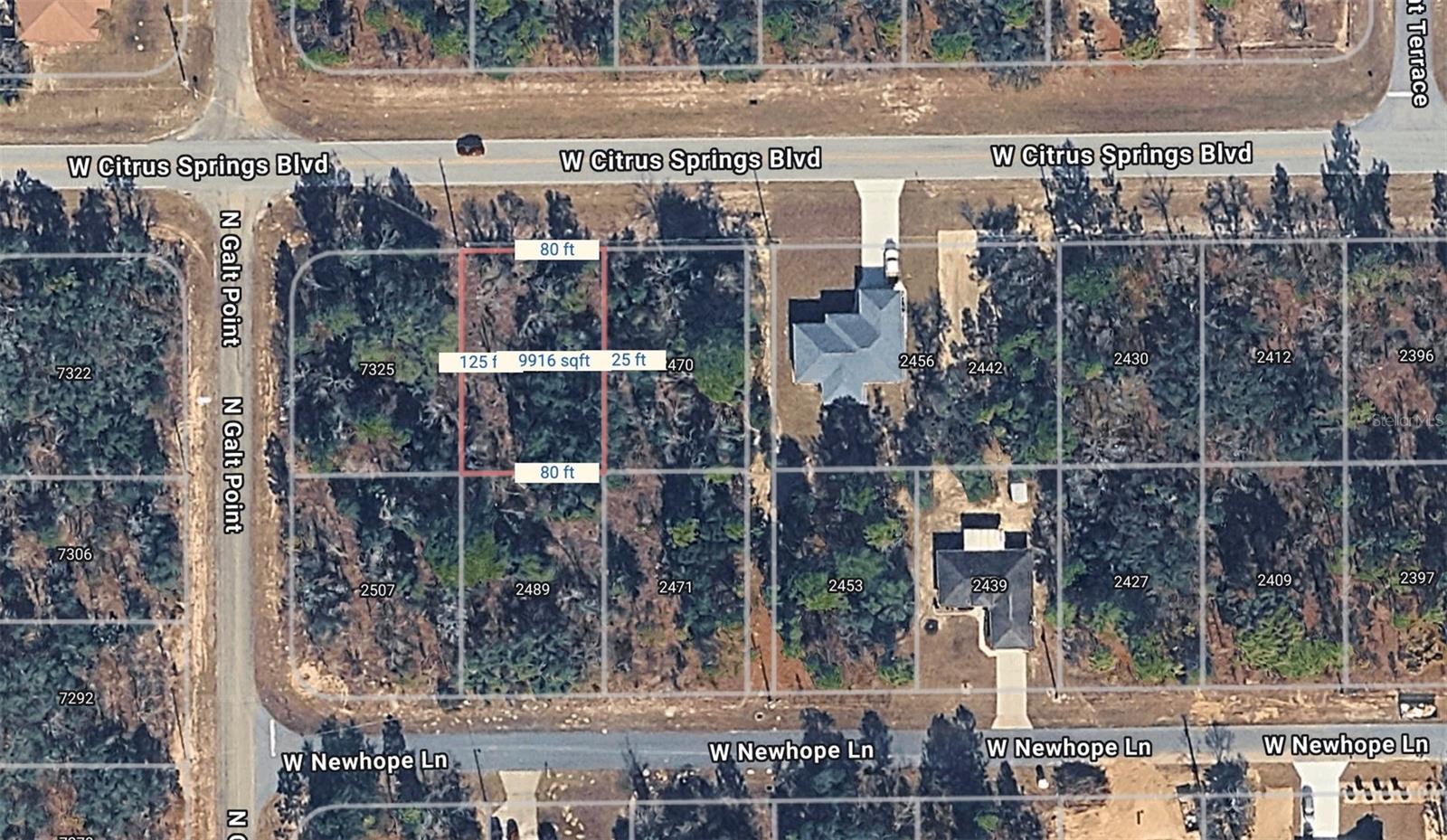 Buildable 0.23 acre vacant land for sale in Citrus Springs, Florida. Whether you are an end buyer ready to design a custom home, an owner-builder, or a spec builder looking to add to your inventory this lot is a best fit for you. Public water is available at the street and the lot is approved for a septic system, so utilities are sorted. Zoned PDR (Planned Development Residential) for new home construction. 80x125 lot with frontage on a paved, county-maintained road. Flood Zone X means no special flood hazard area and lower homeowner insurance. No HOA, no CDD, no deed restrictions for your build. Located in Citrus County between Crystal River and Inverness with quick access to the Suncoast Parkway for commutes to Tampa, Ocala, and Gainesville. Bring your builder or ask the listing team for vetted Central Florida builder referrals. Drive by anytime or reach out for the survey, plat, and adjacent lot inventory.  The adjacent lot at 2470 W Citrus Springs Blvd is also available and the two can be purchased together as a package deal, perfect for builders adding inventory or buyers wanting a larger footprint