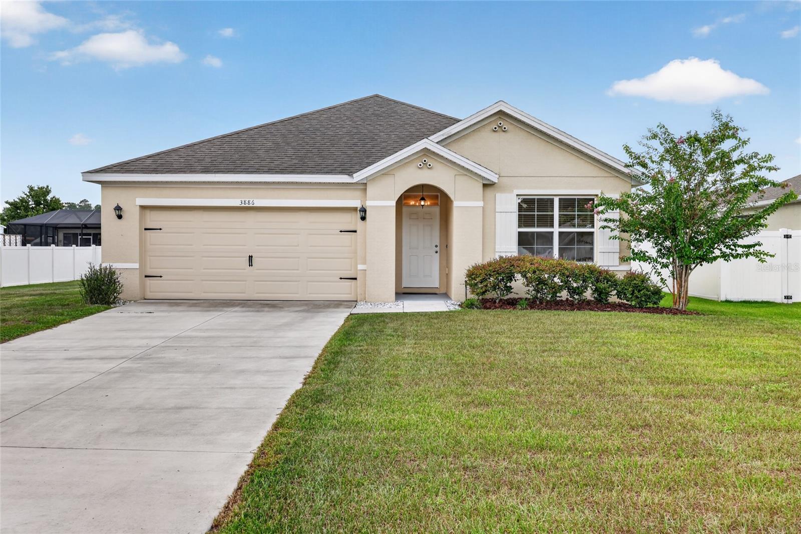 Welcome to Cobblestone North! This 3-bedroom, 2-bath home, built in 2020, offers the peace of mind that comes with newer construction - its major systems are only 6 years old. Situated on a quiet cul-de-sac, the home features an open, split-bedroom floor plan, a spacious kitchen overlooking the living area, inside laundry, and a 2-car garage. The backyard is fenced on three sides, offering added privacy with room to relax or play. Freshly cleaned and priced to be one of the best values in the neighborhood, this home is vacant and ready for immediate occupancy. Don't miss this opportunity to own a newer home at an EXCEPTIONAL price!