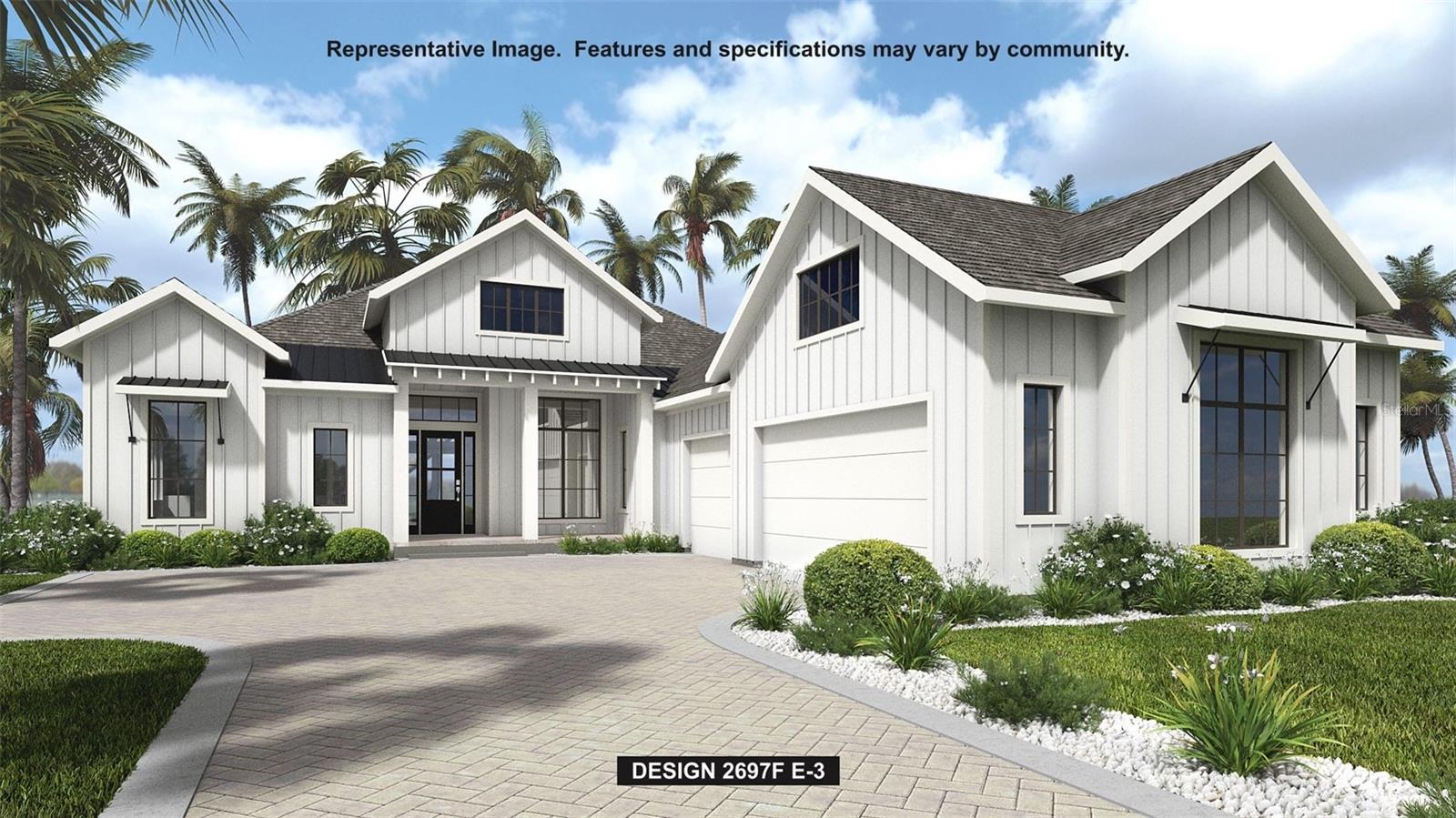 Under Construction. A welcoming covered front porch leads into the entryway of this home, where a private home office awaits just beyond the door. The open-concept family room features soaring ceilings and a sliding glass door that opens to an extended covered lanai overlooking the backyard. Flowing from the family room, the dining area connects to a well-appointed kitchen, which includes an island with built-in seating, a -5-burner gas cooktop, ample counter space, and a walk-in pantry. Hardwood floors throughout main living area. The primary bedroom, located off the main living area, is highlighted by a wall of windows. French doors open to a luxurious primary bathroom with dual vanities, a garden tub, a glass-enclosed shower, and two walk-in closets. Secondary bedrooms each come with their own full private bathroom and walk-in closet. The laundry room and drop zone are conveniently located along the hallway that leads to the three-car garage.