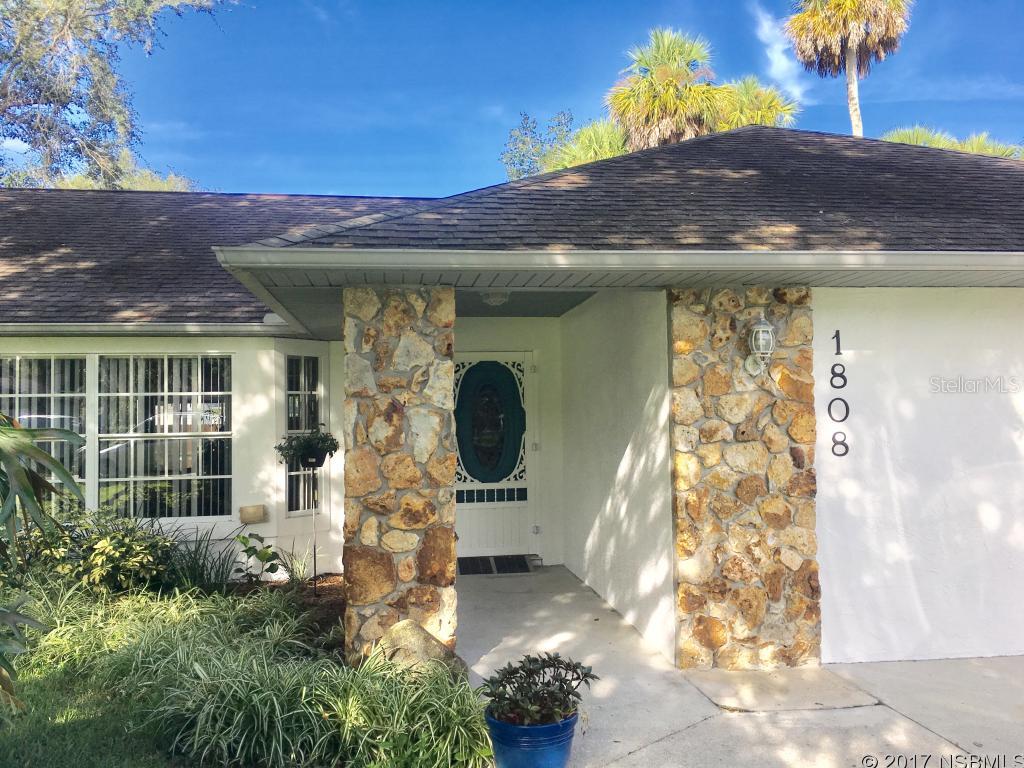 Spacious 4BR/2BA CBS home featuring vaulted ceilings, tile and laminate wood flooring.  The master bedroom and bathroom is wheelchair accessible wider doorways and roll in shower.  Dining on either side of kitchen and an additional room for office or den. There is a large screened porch and pavered patio with fire pit to enjoy the fenced in backyard.  Garage has been enclosed to give additional living space (bedroom) and laundry room.  Handicap lift track system installed in master bedroom/bathroom/living area.  Reclaim water and sprinkler system for front yard. ;Water: City