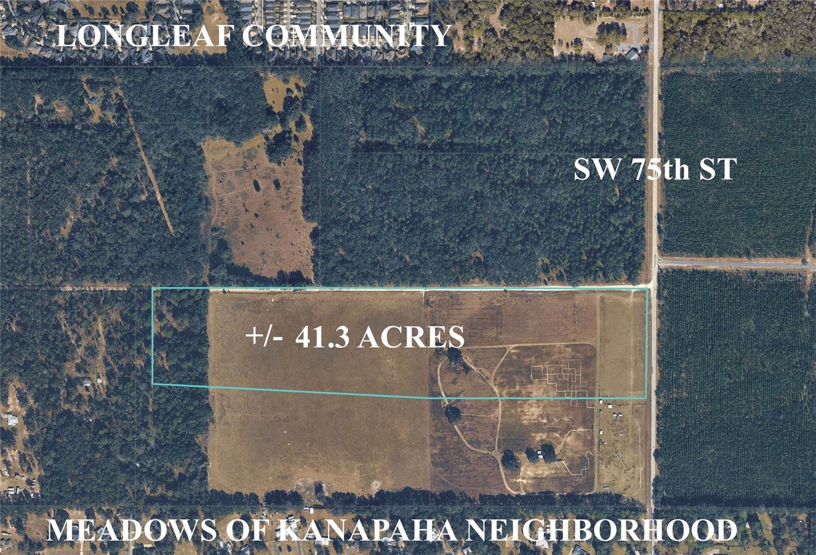 This exceptional, high and dry, approximately +/-41.3 Acre parcel is well suited for single family residential development. It is located 1-2 miles south of SW Archer Rd and the Tower Square Publix shopping center and includes over 600 feet of frontage on SW 75th St, GRU water extends to the northern border of the property. The site is also located a few miles west of Celebration Pointe, Butler Plaza, and an easy 15 minute commute to the University of Florida and Shands Hospital.
