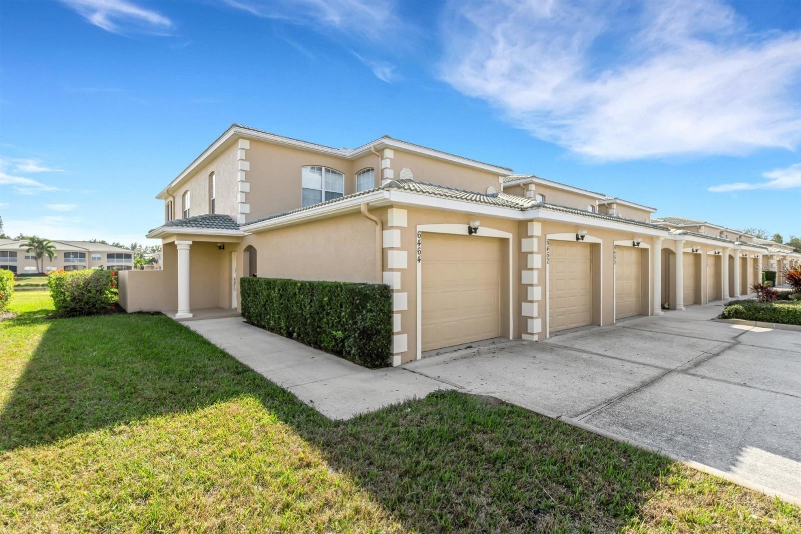 Welcome to Hidden Lake in West Bradenton. Truly hidden but right in the middle of it all, almost anything you may need or want is steps away. What a great opportunity to make this your next investment, 2nd home or primary residence! Step into an open floor-plan living space with a beautiful view out to the water. Brand new HVAC 2023! This end unit allows for an abundance of natural light and an oversized screened-in patio where you can relax, tan, or have a drink!  The patio has access to the sidewalk that can be taken for a walk around the lake or to the pool and clubhouse. Hidden Lake has a spectacular pool and spa! The clubhouse offers a lounge area, library room, small gym area, and a ping pong table. Walk to stores like Target, Five Below, Wawa, Fresh Market and so much more right outside your doorstep. Very close to the Beach! Blue gulf waters and white sandy beaches of Anna Maria Island Await! Lots of different preserve's to visit and activities to do! Make this your next lock-up up and go!