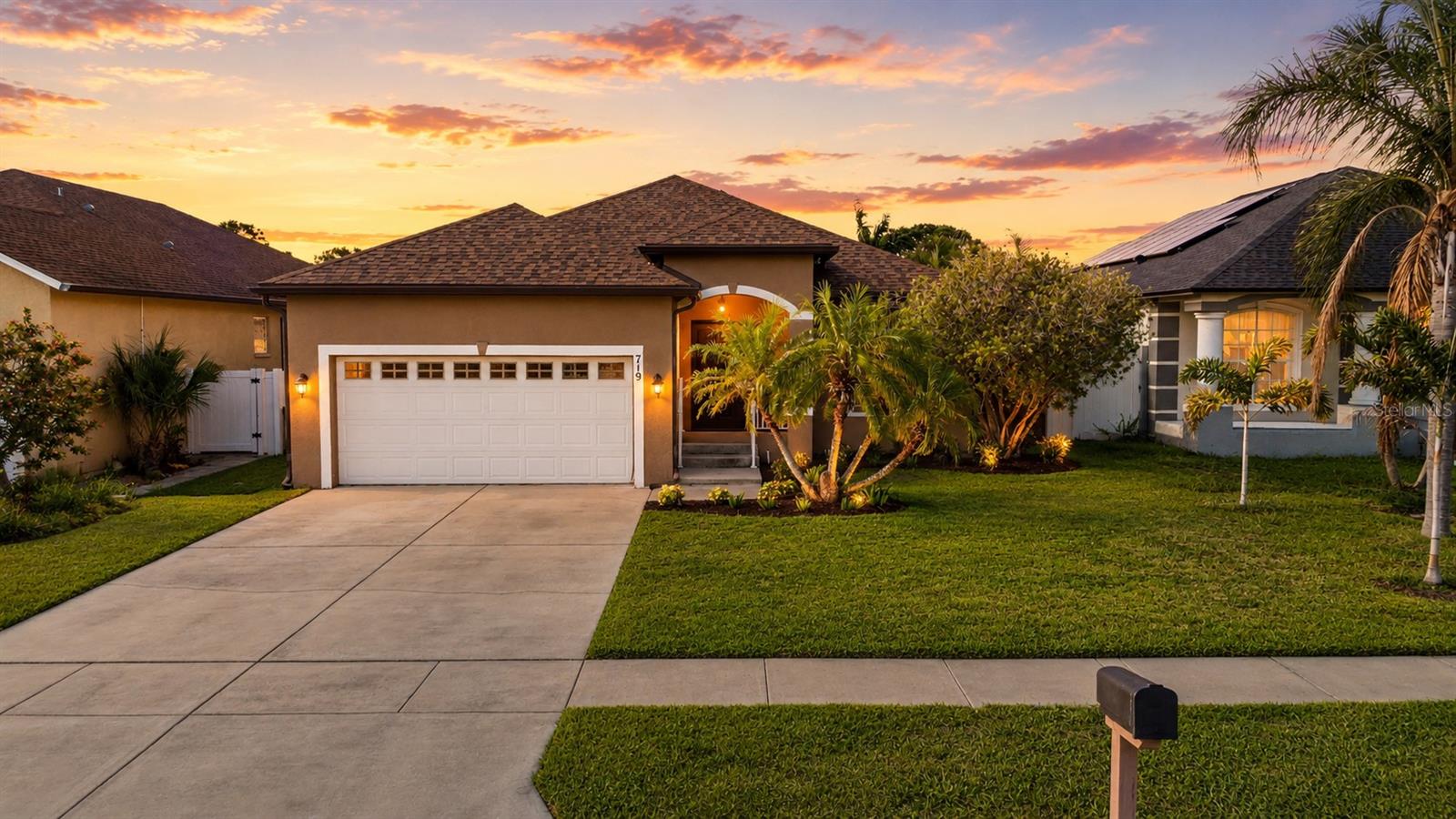 Experience elevated Florida living in this beautifully constructed North St. Pete pool home, where modern comfort, energy efficiency and an exceptional central location come together. Built in 2006 and offering nearly 2,100 square feet, this three-bedroom, two-bath plus a bonus room residence features a desirable split-bedroom floor plan, soaring ceilings, abundant natural light and an oversized two-car garage. The open kitchen serves as the heart of the home with generous counter and cabinet space, stainless steel appliances, granite countertops, space with electric for wine fridge, custom cabinetry and breakfast bar overlooking the main living and dining areas. A massive bonus room adds tremendous versatility with a fireplace, ample space for multiple seating areas and French doors opening directly to the pool. Create an inviting family room, sophisticated entertaining lounge, home office or a combination tailored to your lifestyle. Privately positioned at the rear of the home, the primary suite includes a walk-in closet, an ensuite bath with an elevated garden tub and separate glass-enclosed shower, and French doors leading to the outdoor living area. Two spacious guest bedrooms with high ceilings share a beautifully updated second bathroom. Even the laundry room has been thoughtfully designed with extensive cabinetry, storage and folding space. Outside, the screened pool and spa with heater create a private tropical retreat for year-round enjoyment. The recently resurfaced pool, low-maintenance landscaping, irrigation system and storage shed make this backyard equally suited for effortless relaxation and entertaining. Major improvements include a brand-new roof completed in 2025 and a quiet, high-efficiency air-conditioning system installed in 2026 & water filtration system. Fully paid solar panels provide outstanding energy efficiency, with current average electric bills reported at approximately $35 to $50 per month. The homes living space was built above the flood plain and this home has not experienced flooding. Perfectly positioned in North St. Petersburg, this home places you within easy reach of vibrant Downtown St. Pete, the St. Pete Pier, waterfront dining, acclaimed restaurants, breweries, museums and nightlife. Shopping, everyday conveniences, golf courses, parks and nature preserves are nearby, while Tampa, Gulf beaches and both St. Pete-Clearwater and Tampa International airports are easily accessible. This is the ideal home base for enjoying everything that makes the Tampa Bay lifestyle so exciting.