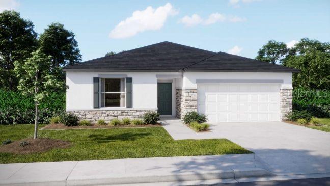 Under Construction. Quick Move In Home - Starting Soon
Welcome to The Oak floor plan in Woodland Ranch, a vibrant community designed for comfort, convenience, and recreation. Residents enjoy a resort style swimming pool w/cabana, a play lawn for recreation, sidewalks, and a pet friendly environment. East Central Park is just 1.8 miles away, with quick access to US 27 only five minutes from the community, making this an ideal location to enjoy everything Dundee has in store. The Oak greets you with a formal entryway that sets a welcoming and elegant tone. Its thoughtfully designed split floor plan creates a sense of openness and functionality, while the open concept great room flows effortlessly into the dining area, perfect for entertaining or everyday living. The kitchen features a spacious island, granite countertops, and a full line of stainless steel appliances including a side by side ENERGY STAR refrigerator. Just beyond the dining area, an extended patio provides an inviting space for outdoor relaxation and gatherings. Privately positioned at the back corner of the home, the owner’s suite provides a peaceful retreat with a large walk-in closet and ensuite bath with a walk-in tile shower. Two additional bedrooms and a full bathroom at the front of the home provide comfort and convenience, while a centrally located laundry room with washer & dryer already installed makes daily chores easy. Modern touches include a built-in Smart Home Package with Ring Video Doorbell, Smart Thermostat, Keyless Entry Smart Door Lock, and Deako switches. Architectural shingles, professional landscaping with irrigation, and a full builder warranty provide lasting quality and peace of mind. With its thoughtful design, modern features, and inviting outdoor spaces, The Oak at Woodland Ranch is ready to become your new home.