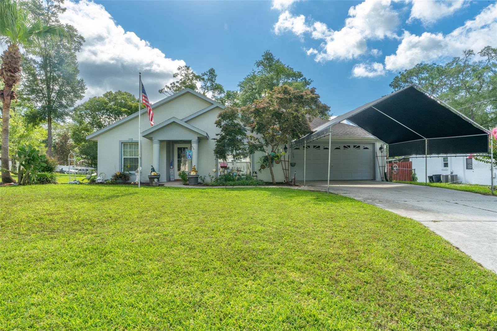 Welcome home to this beautifully maintained 3-bedroom, 2-bath split-plan residence in desirable Inverness Highlands West.(2 Lots included in sale, Altkey: 1810621 and 1810515) Situated on two fully fenced lots, this property offers exceptional space, privacy, and amenities both inside and out. The spacious kitchen is the heart of the home, featuring an island, pantry, and newer appliances that are just three years old. Hardwood flooring and tile flows throughout the main living areas, while all three bedrooms offer comfortable carpeting. Step outside to your private backyard oasis complete with a heated, saltwater inground pool (2019), perfect for year-round enjoyment. The fully fenced double lot provides plenty of room for pets, recreation, and storage, with the added convenience of a backyard shed and irrigation sprinkler system. And it’s gated on each side! For peace of mind, major updates have already been completed, including a roof installed in 2010 and a brand-new air conditioning system. The seller states there are metal studs in the home). RV owners will appreciate the dedicated RV hookup, making this property ideal for travelers and outdoor enthusiasts. Combining comfort, functionality, and outdoor living, this move-in-ready home offers everything you need in a sought-after Inverness location. Schedule your private showing today!