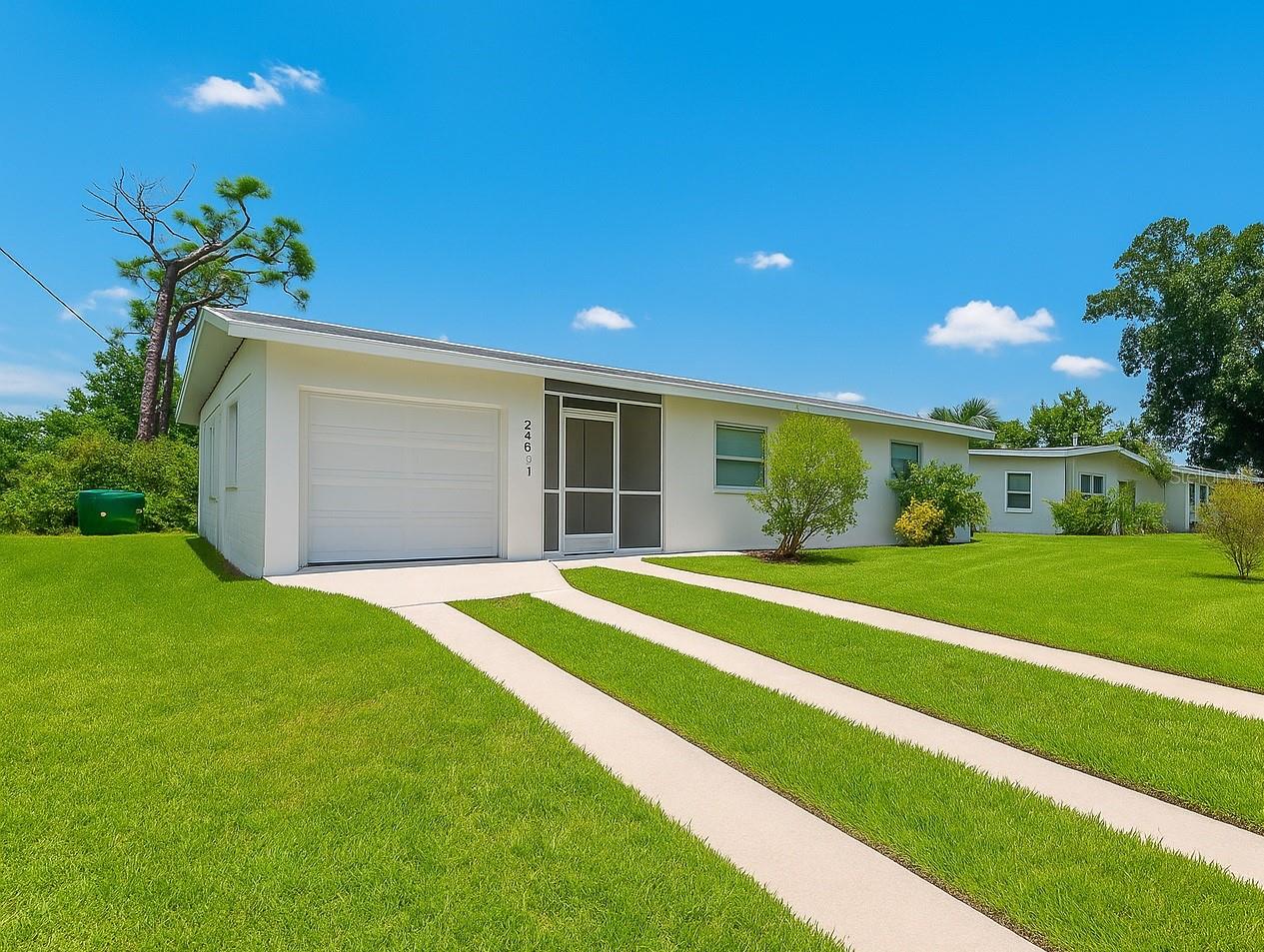 Beautifully remodeled single-family home located in Port Charlotte. This charming 4-bedroom, 2-bath residence features an open-concept
kitchen with quartz countertops, stainless steel appliances, and vinyl flooring throughout. Freshly painted inside and out, with modern fixtures
and updated bathrooms. The spacious backyard offers plenty of room for outdoor activities, entertaining, or relaxing. Roof replaced in 2023 a new Smart Garage Opener installed. Close to shopping, schools, and beaches. Property is offered unfurnished but can also be rented furnished for an additional fee. Move-in ready and available now!