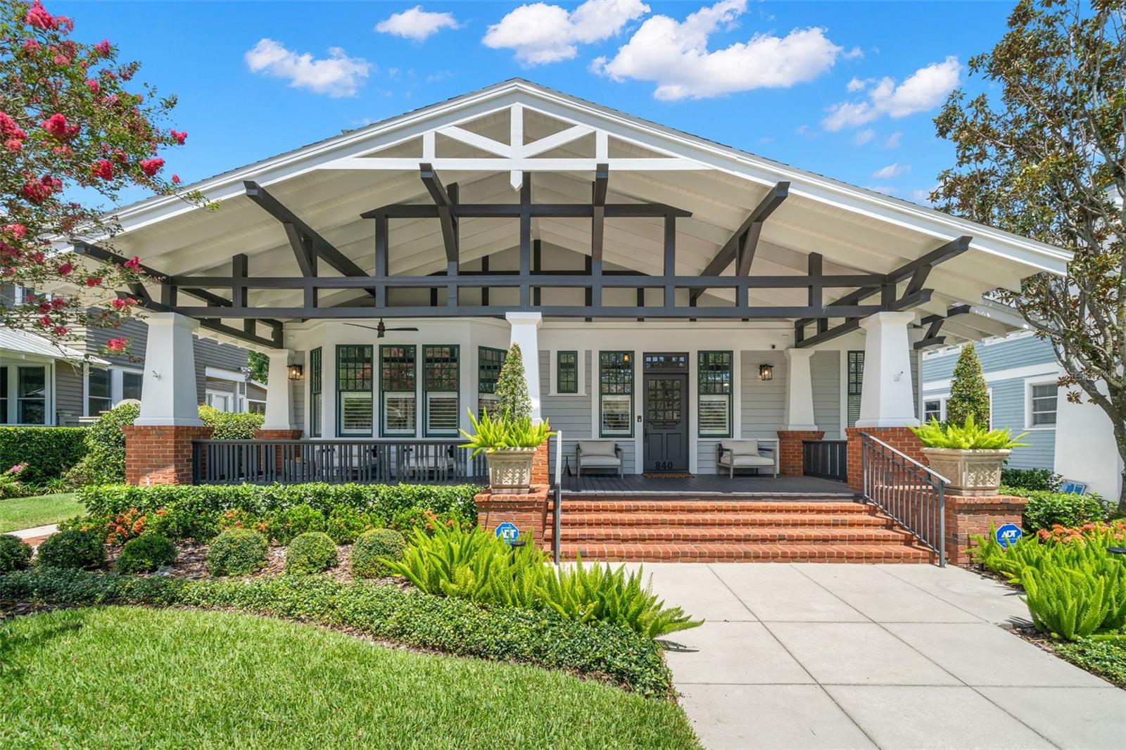 Welcome to Hyde Park, one of South Tampa's most coveted neighborhoods. This newer incredible craftsman bungalow has been meticulously maintained and was custom built in 2004 blending seamlessly with the surrounding quaint bungalows and restored historic houses. The floor plan is open with high ceilings and is perfect for entertaining with a chef's kitchen that overlooks the family room with french doors leading out to the generous back porch and guest house. The downstairs master suite is spacious with a beautiful bathroom and 2 large custom walk-in closets. Currently, the office upstairs is being used as the 4th bedroom and it does not have a closet but one could easily be added. The guest house features a full bathroom, kitchenette and a closet and is perfect for visitors to enjoy overnight or a bonus room. 3 car garage with alley access. The residence features clean architectural lines with extensive interior and exterior details and was designed by Cooper Johnson Smith. The highest quality materials were used during construction with recent upgrades. Pella architectural windows throughout with extensive custom base molding, crown molding and wainscotting add to the classically elegant design. The home also features: 3 Carrier Infinity HVAC systems (2022), Kinetico Power Series whole house water filtration, softener and dechlorinator (2020), new on demand water (2021), new GAF Ultra HD Shingles (50-year) (2020), gutter guards, exterior of home fully (hand) painted (2020), 4-inch hardwood floors throughout entire home, master bath Waterworks fixtures, Rohl fixtures in kitchen, Rocky Mountain Hardware throughout home (interior and exterior door fixtures), solid hardwood doors throughout home, 10’+ ceilings on both first and second floors, whole house surge protection. Relax on the spacious front porch with friends. Bayshore Boulevard and Hillsborough Bay are just 1.5 blocks away and you can enjoy restaurants and wonderful shops in Hyde Park Village along with CineBistro movie theatre! Built according to the floodplain.