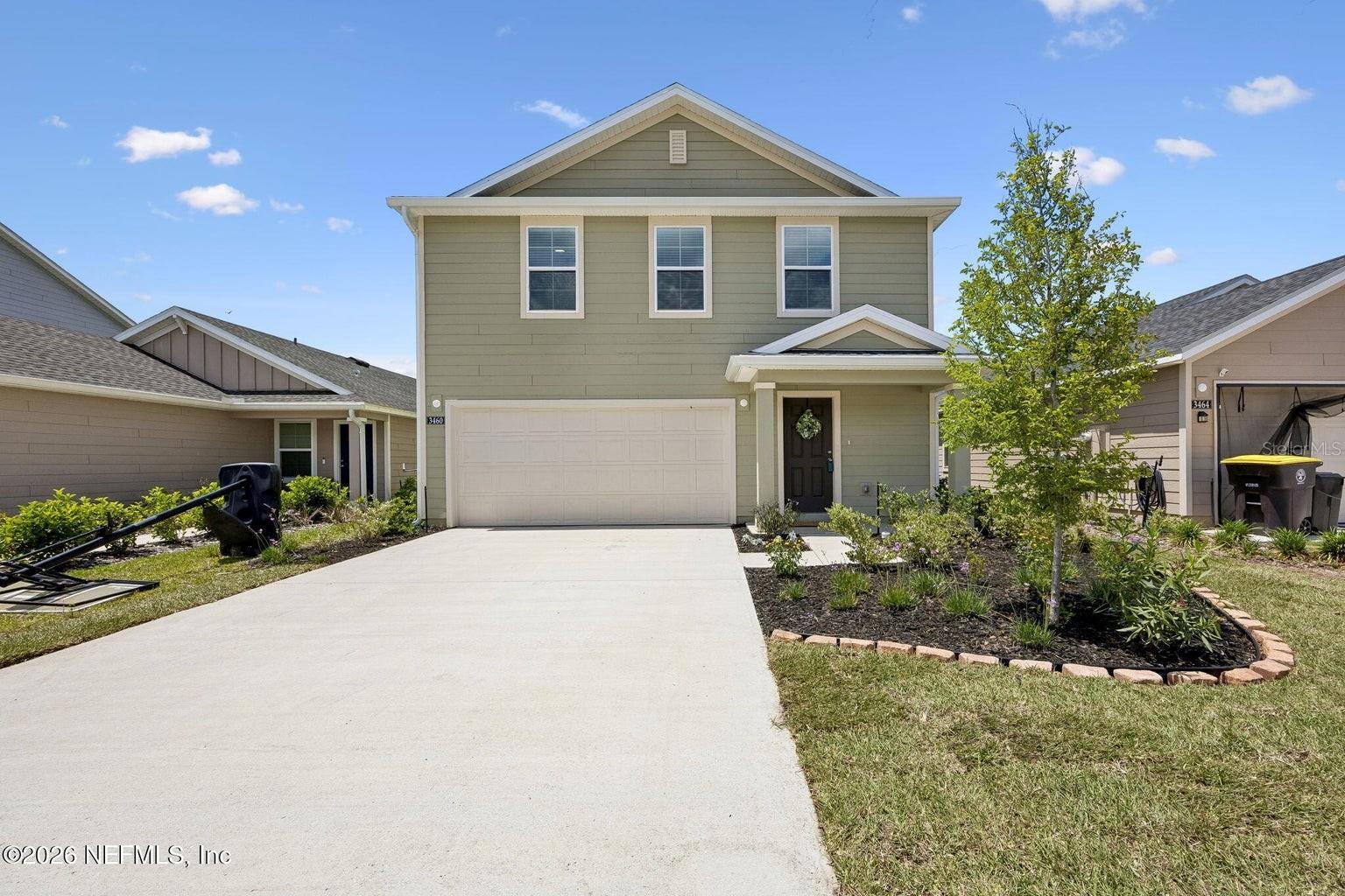 Welcome to this beautifully maintained newer construction Lennar home in the desirable Kings Landing community! This spacious home features an open-concept layout with a bright & airy living area that flows seamlessly into the kitchen and dining space, perfect for both everyday living and entertaining. The modern kitchen offers stylish finishes, ample cabinet storage & a large island with additional seating. Enjoy peaceful lake views from your backyard and living spaces, creating the perfect setting to relax & unwind. The primary suite provides a private retreat with a walk-in closet & en-suite bath, while the additional bedrooms and loft offr flexibility for use. The backyard offers plenty of room to relax, play, or create your own outdoor oasis while taking in the water views. Conveniently located near I-295, shopping, dining, and everyday conveniences, this move-in ready Lennar home combines comfort, functionality, and scenic waterfront living. Don't miss this opportunity !