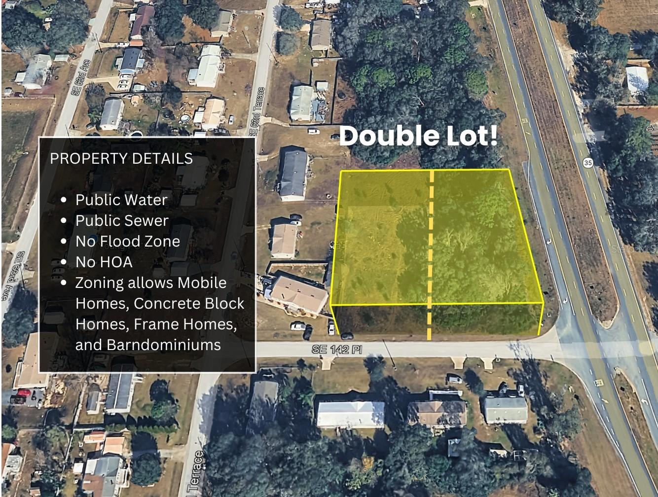 Prime location in the heart of Summerfield, FL! Rare opportunity to own a 1.09-acre Corner lot consisting of 2 subdividable Parcels with City 
water, 
Sewer, and  Electricity Available. Zoned R4, allowing site-built, Modular, or Mobile homes, this property offers exceptional flexibility for your dream home or Investment project. Enjoy the benefits of No HOA, paved road access, and a Non-flood Zone location. Conveniently located just 10 minutes to The Villages, 20 minutes to Ocala, 1 hour to Orlando, and 1.5 hours to Tampa. This property offers Excellent investment or development potential, with the adjacent lot also available for sale. Qualified buyers can own this property with as little as 20% down payment.