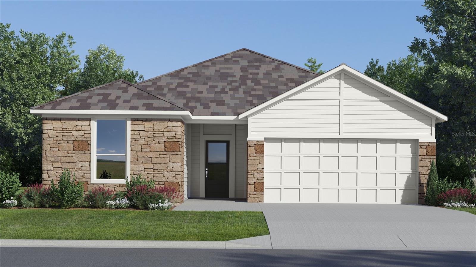 Under Construction. This new four-bedroom Hendrix showcases convenient single-story living. Three secondary bedrooms are located near the front of the home off the foyer, near a versatile flex space ready to be used as an office or studio. An open-concept floorplan blends the kitchen, living and dining areas with easy access to a covered patio, while a luxe owner’s suite is nestled into a private rear corner, providing direct access to a full bathroom with dual sinks and a walk-in closet. Each home comes with Lennar’s Everything’s Included® promise, which includes new appliances as well as quartz countertops, blinds, and more in the price of your home. R19 insulation is used to provide a quiet, comfortable and highly energy efficient home. LP Siding provides durability and impact resistance for your beautiful Florida home. This brand-new home is in the beautiful 24hr manned gated golf club community of Providence provides their residents with luxury resort-like amenities. Providence is the Hidden Jewel of Davenport with elegance at every turn. The community was designed with active families in mind. Amenities include a fully equipped fitness center, tennis courts, a resort-style swimming pool, lap pool, walking trails, tot lot, dog park, restaurant, Pro Shop and much more! The Michael Dasher designed, 18-hole course covers 7,046 yards and features championship tees and immaculately maintained greens. Providence has been voted the #1 Grand Award Community of the Year.