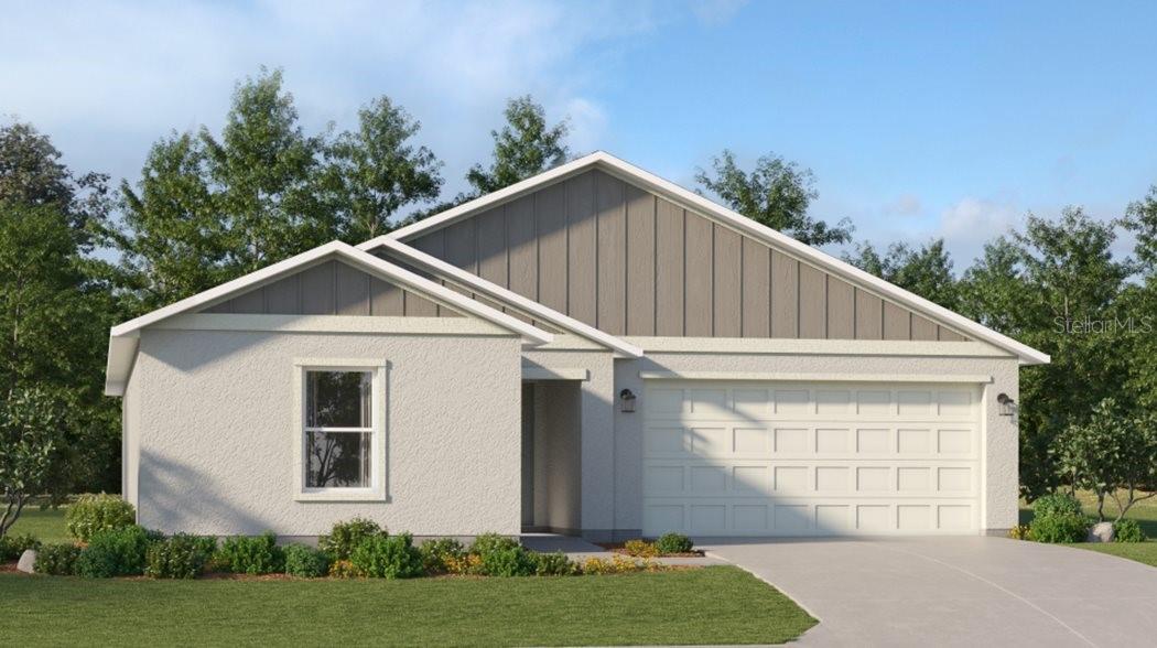 Under Construction. This new single-story Celeste is a modern take on a classic design. Down the foyer is a spacious and open-plan family room which has direct access to the cozy dining room, well-equipped kitchen and attached patio, perfect for everyday living. In a private corner is the owner’s suite with a convenient adjoining bathroom, while on the opposite side of the home are three secondary bedrooms. Pine Meadows is a masterplan community of new single-family homes with a lovely back to nature feel. Nearby you will find Pine Meadows conservation area.  Close to Woodland Center Shopping Mall. Conveniently located near UF Health, Advent Health, Orlando Health. Pine Meadows is what you have been waiting for. A safe small town appeal, with nature and convenience.
