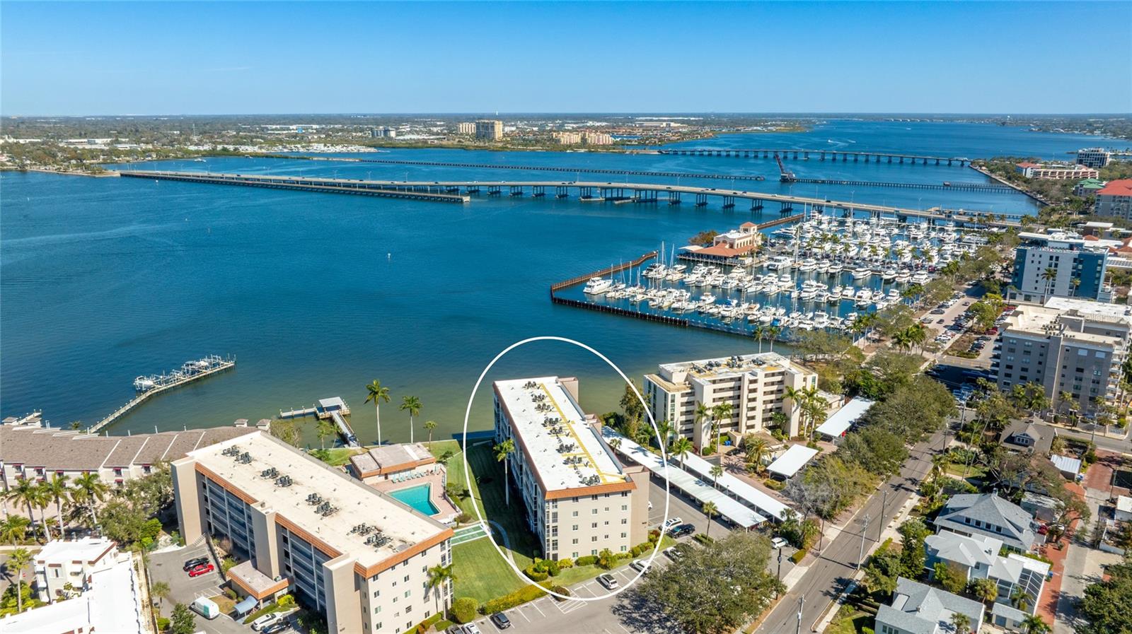Double Unit ! Two units architecturally merged together. rare opportunity awaits at River Oaks — a unique waterfront community tucked away on Point Pleasant, yet just steps from the vibrant energy of downtown Bradenton. Walk outside your door and immerse yourself in festivals, farmers markets, live music events, the Riverwalk, and an ever-growing collection of restaurants and pubs — all part of downtown’s exciting and ongoing redevelopment.

This beautifully combined double unit offers expansive living with 3 bedrooms plus a dedicated office. Thoughtfully redesigned with quality finishes throughout, the residence features an oversized Primary Suite complete with a private lounging area and its own balcony — the perfect retreat to take in breathtaking nightly sunsets over the Manatee River.

River Oaks delivers resort-style amenities including a spacious clubhouse, sparkling pool, day dock, and pickleball courts. All of this in a location convenient to St. Petersburg and two major airports, making travel effortless.

This is truly waterfront living with walkable downtown convenience — a rare combination in the heart of Bradenton.