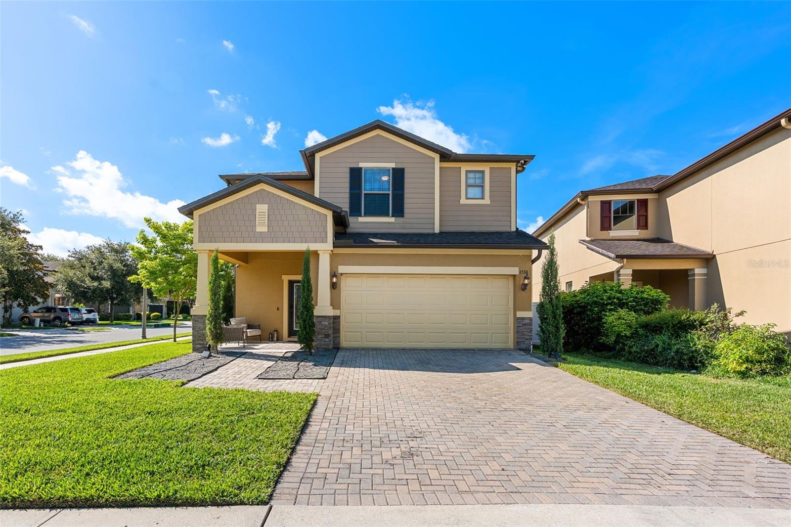 Under contract-accepting backup offers. ~Seller may consider buyer concessions if made in an offer~Discover a home that truly stands apart in the DESIRABLE Legacy Park community. Situated on a CORNER LOT in a quiet, FAMILY-FRIENDLY neighborhood, this beautifully maintained 3-bedroom, 2.5-bath home offers over 2,100 SQUARE FEET of thoughtfully designed living space, exceptional CUSTOM CRAFTSMANSHIP, and access to TOP-RATED Seminole County schools. From the moment you arrive, the etched glass front door and INVITING CURB APPEAL set the stage for the quality found throughout. Inside, you'll immediately notice the extensive CUSTOM TRIM WORK and attention to detail that give this home its distinctive character. With an OPEN-CONCEPT FLOOR PLAN, the inviting Living Room serves as the heart of the home, showcasing a CUSTOM BUILT-IN FIREPLACE with an integrated entertainment console and abundant storage. The adjoining Dining area features a striking SLAT ACCENT WALL adding warmth and contemporary style. The beautifully appointed Kitchen offers GRANITE COUNTERTOPS, stainless steel appliances, a stylish tile backsplash, a breakfast bar, a closet pantry, and ample cabinetry, making it both functional and elegant. Sliding glass doors lead to the enclosed screened patio, complete with CUSTOM TILE FLOORING, creating a seamless transition to the backyard.Enjoy your own private retreat where stepping stones lead to a charming STOCK TANK POOL surrounded by a CUSTOM-BUILT LOUNGING DECK, perfect for relaxing on warm Florida afternoons. The VINYL FENCED backyard, accented with string lighting, creates an inviting atmosphere for entertaining family and friends well into the evening. Also on the first floor is a VERSATILE OFFICE that could easily serve as a fourth bedroom, conveniently located next to a half bath. This space is enhanced by an impressive wall of CUSTOM BUILT-INS, providing exceptional storage and workspace. Upstairs, a SPACIOUS LOFT offers endless possibilities as a media room, game room, or second living area. A CUSTOM-PAINTED MURAL WALL, built-in projector screen, and dedicated music studio complete with CUSTOM WOODWORK and ACCENT LIGHTING make this an extraordinary flex space unlike any other. The Primary Suite is a peaceful retreat featuring a beautiful TRAY CEILING, a custom walk-in closet with BUILT-IN ORGANIZATION, and a beautifully renovated en suite bath showcasing a CUSTOM VANITY and DESIGNER TILE WORK. Two additional Bedrooms, a full Bathroom, and a conveniently located Laundry Room complete the second floor. Residents enjoy a LOW HOA with access to a SPARKLING COMMUNITY POOL and playground located close by, adding even more value to this exceptional home. IDEALLY SITUATED between Winter Springs and Oviedo, you'll be just minutes from Winter Springs Town Center, Oviedo on the Park, and Oviedo Mall, offering an abundance of shopping, dining, entertainment, and community events. Outdoor enthusiasts will love the nearby CROSS SEMINOLE TRAIL for walking, biking, and jogging, while QUICK ACCESS to SR 417 provides an easy commute to University of Central Florida, downtown Orlando, Orlando International Airport, and Central Florida's world-famous attractions. With its CUSTOM CRAFTSMANSHIP, versatile living spaces, and an exceptional location, this one-of-a-kind Legacy Park home offers a lifestyle that's as distinctive as it is inviting. Call and schedule your tour today!