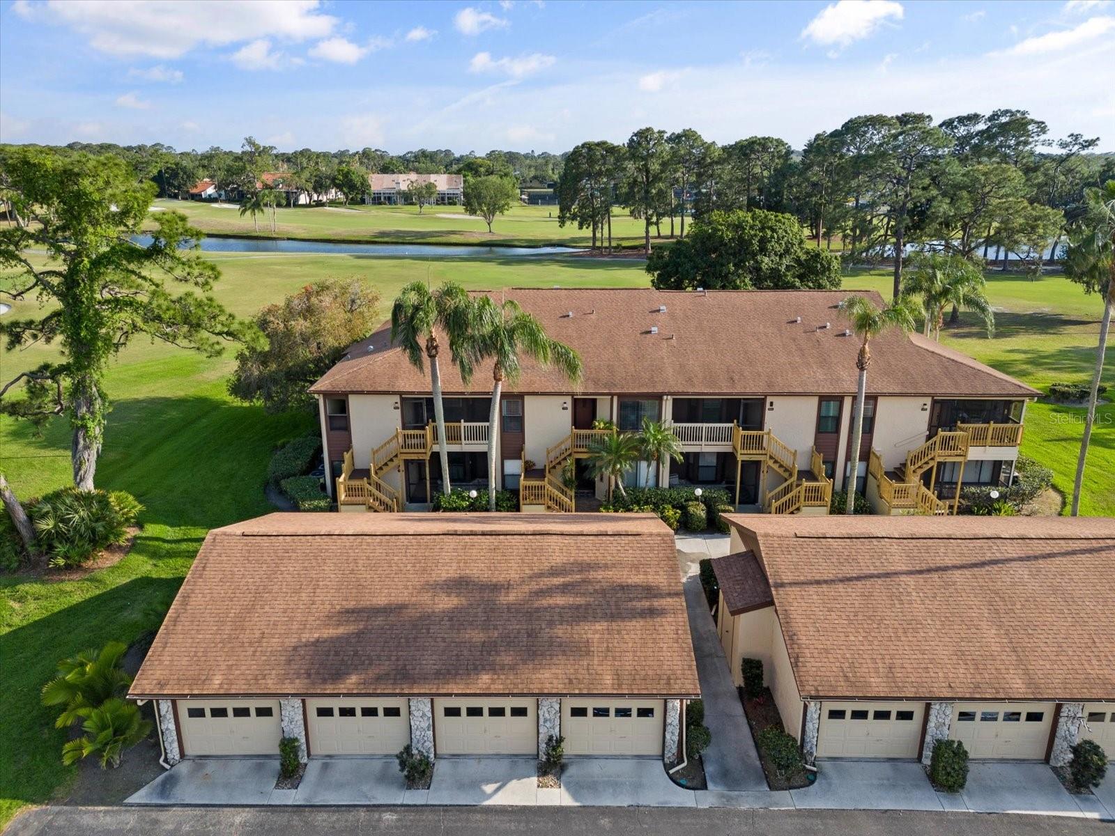 Beautiful and comfortable 2nd floor condo located in the heart of Palm Aire, on the community of Avista. Breathtaking views of the Palm Aire Country Club golf course. Kitchen with all appliances all you need it for a relax stay, opens to the living/ dining rooms areas & screen lanai with comfortable seating. Split plan with master bedroom of back of condo with Queen size bed & own private bathroom with shower/tub combination. 2nd bedrooms have 2 twin beds and 2nd bathroom with shower/tub combo. Laundry area equipped with washer and dryer for added convenience. Front area of the condo is also screened so you get to decided which lanai you use, if front with peaceful setting or back with breathtaking views. A one car detached garage with automatic door opener complement this amazing condo. Heated pool & spa are walking distance from the unit. Avista of Palm Aire is surrounded with mature landscape, perfect for an afternoon walk for a relax time or a get together with the neighbors at the Clubhouse or by the pool. Close by is the Palm Aire Country Club where you can purchase membership that suit your needs. Only 1 small dog may be allowed at owner's discretion. Close to everything and all the activities your heart desires but extremely at the same time situated in a serene community. Minutes from University Parkway, UTC Mall, Lakewood Ranch, Golf, IMG, shopping, restaurants, medical, downtown Sarasota, beaches of Siesta, Lido, Longboat Key, Anna Maria Island. Vacation rentals. Open for 2027 season. High season $4,000. Off Season $2,000.00. 2nd floor stairs only.  Welcome to Paradise..