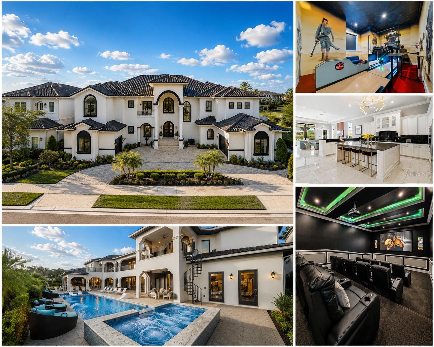 **The Kingdom at Reunion | 521 Muirfield Loop | Reunion Resort**

Limited Time To View Due To Current Income-Generating Reservations With Only A Small Showing Window Available June 19-20. Don't Miss This Rare Opportunity To Tour One Of The Finest Luxury Estates Ever Offered Within Reunion Resort.

Known As “The Kingdom At Reunion,” this renovated, fully furnished estate spans nearly 13,000 square feet and sits on a rare double homesite overlooking the 14th fairway of the Jack Nicklaus Signature Golf Course. The highly coveted west-facing orientation delivers breathtaking sunset views across the golf course each evening.

Beyond its extraordinary design and amenity package, this property stands in a class of its own as one of Reunion Resort's premier income-producing assets, generating more than $1.39 million in gross rental revenue since 2024 while maintaining strong future bookings already in place. Properties of this caliber, with both proven performance and exceptional lifestyle appeal, are exceptionally rare.

The residence features 12 themed bedroom suites, 12 full baths, and 3 half baths, making it ideal for large family gatherings, entertaining, corporate retreats, and luxury vacation use. The open-concept floor plan was designed around the spectacular golf views and offers expansive living areas that seamlessly connect to the outdoor entertaining spaces.

The chef's kitchen is appointed with premium appliances, a large center island, generous bar seating, and a custom dining area accommodating up to 36 guests indoors. The west-facing resort-style pool and oversized spa are surrounded by multiple lounge areas, a sun shelf, and lush landscaping that creates both privacy and stunning golf course vistas. Outdoor amenities include a fully equipped summer kitchen, outdoor shower, pool bath, and dining and bar seating for up to 36 guests.

The home offers an extraordinary collection of amenities rarely found in a private residence, including a 15-seat theater, private bowling alley, two game rooms, an upstairs lounge with billiards, poker table and wet bar, themed bunk rooms, karaoke room, hidden playroom with ball pit and slide, private fitness studio, and a dedicated wellness retreat featuring a Turkish steam room, redwood sauna, massage area, heated towel warmer, ambient lighting, and lounge space.

The first-floor "Milan" suite serves as a private retreat with direct pool access, private bar, oversized walk-in closet, makeup vanity, soaking tub, and expansive multi-head shower. Additional suites inspired by iconic cities around the world create an unforgettable guest experience while maintaining sophistication throughout.

An active Reunion Membership is included, providing access to three championship golf courses by Arnold Palmer, Tom Watson, and Jack Nicklaus, the water park, tennis and pickleball facilities, restaurants, multiple resort pools, and the Bear's Den Clubhouse.

Located just minutes from Walt Disney World Resort, Universal Orlando Resort, and Orlando International Airport, The Kingdom At Reunion represents a rare opportunity to acquire a true trophy estate that seamlessly combines luxury living, immediate income potential, and long-term investment value within one of Central Florida's most sought-after resort communities.