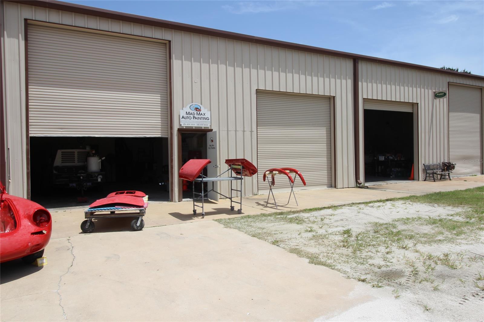 Great opportunity to have your hobby shop with a permitted 14' x 26' spray booth with side downdraft ventilation. Would also makes a great body shop, or general repair shop. Small overhead storage for record storage. 10 x 10 office. Bathroom with shower. 2 overhead chain hoist. Two roll up doors, shorter one being 12' high. Three phase electric.  Great location in Edgewater on Park Ave. ;LocationDescription: Condo ;Water: City