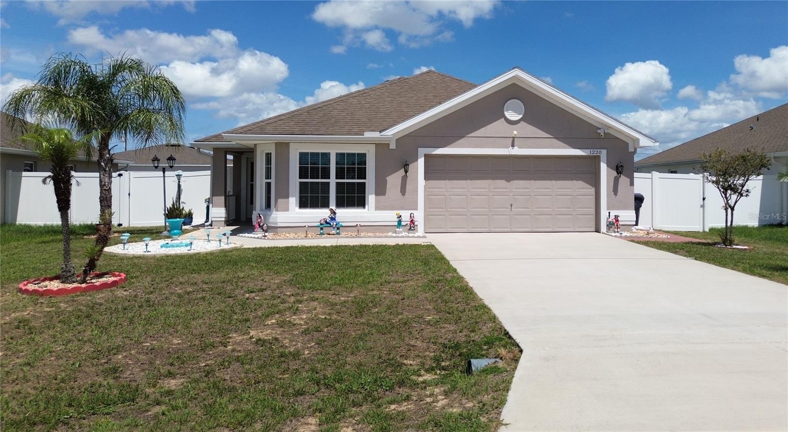 Don't miss this beautifully maintained single-story home offering 3 bedrooms and 2 bathrooms. Pride of ownership is evident throughout this move-in-ready property. The fully fenced yard provides privacy and peace of mind, while the irrigation system helps keep the landscaping looking its best with minimal effort. The insulated garage door adds value and energy efficiency. Inside, ceiling fans throughout the home create a comfortable living environment year-round. Step outside to a spacious covered and screened lanai, perfect for relaxing, dining, or entertaining guests while enjoying the outdoors without the inconvenience of insects. Combining comfort, convenience, and thoughtful upgrades, this home is ready to impress its next owner. Schedule your showing today.